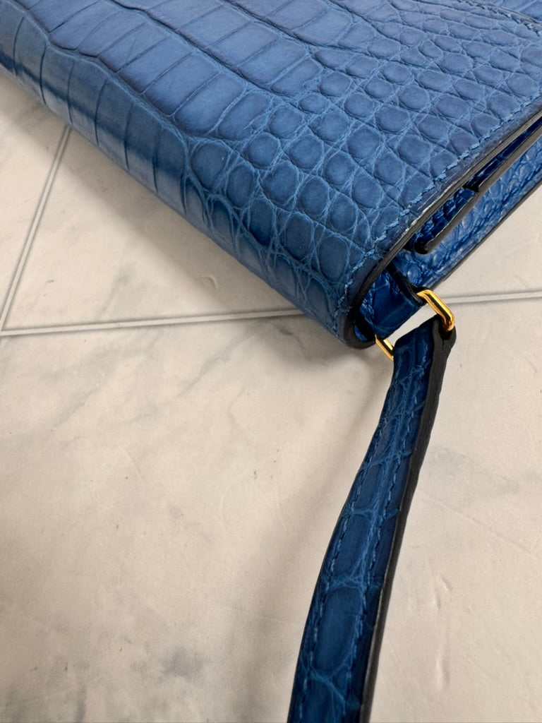 Hermes Blue Alligator Constance To Go Wallet