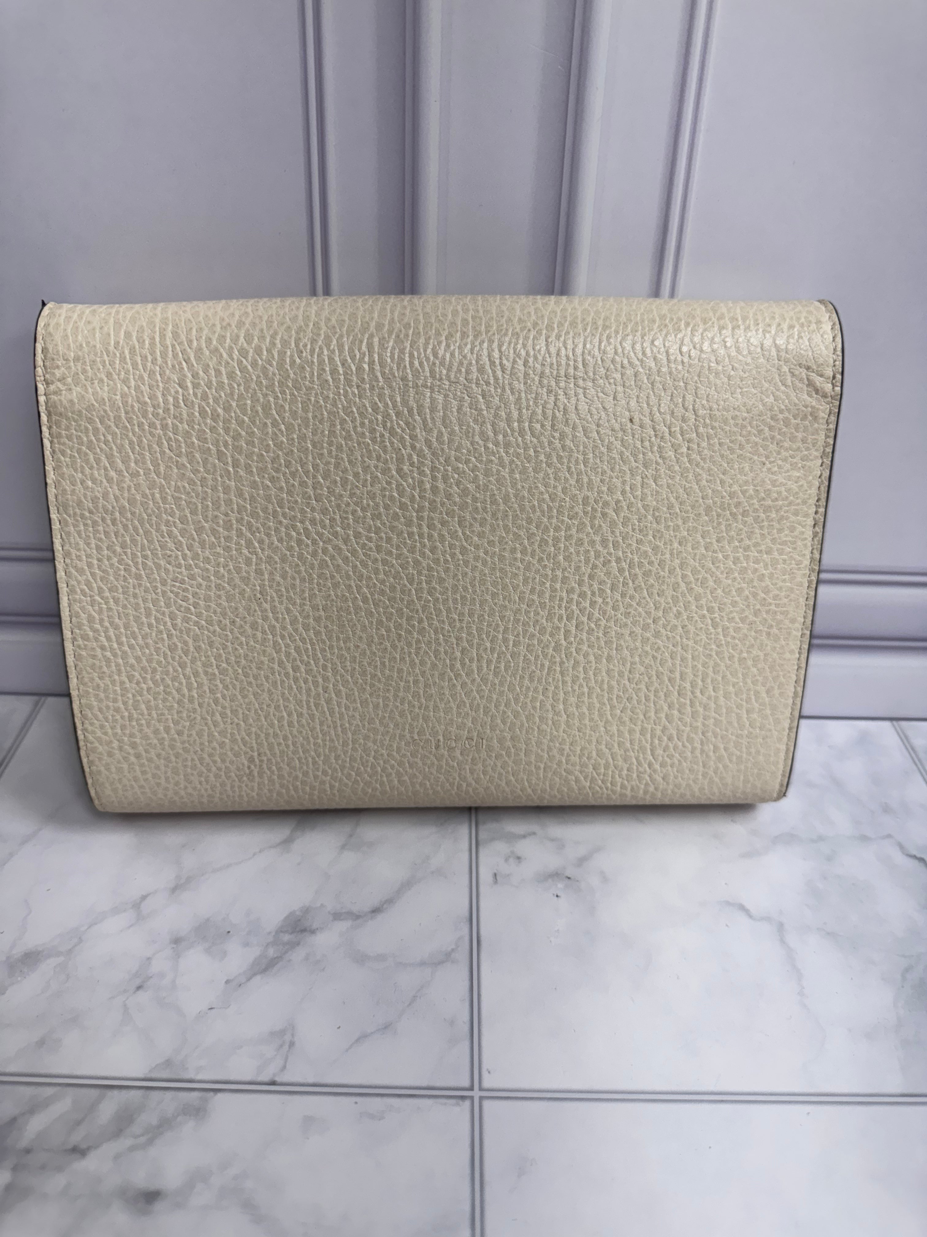 *DONS DROP* Gucci Ivory Grained Leather Wallet on a Chain Dionysus Chain Bag