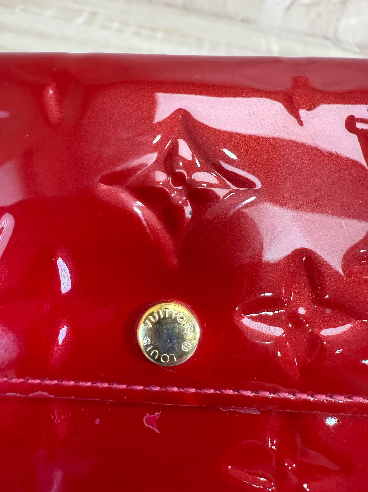 Louis Vuitton Red Vernis Sarah Wallet