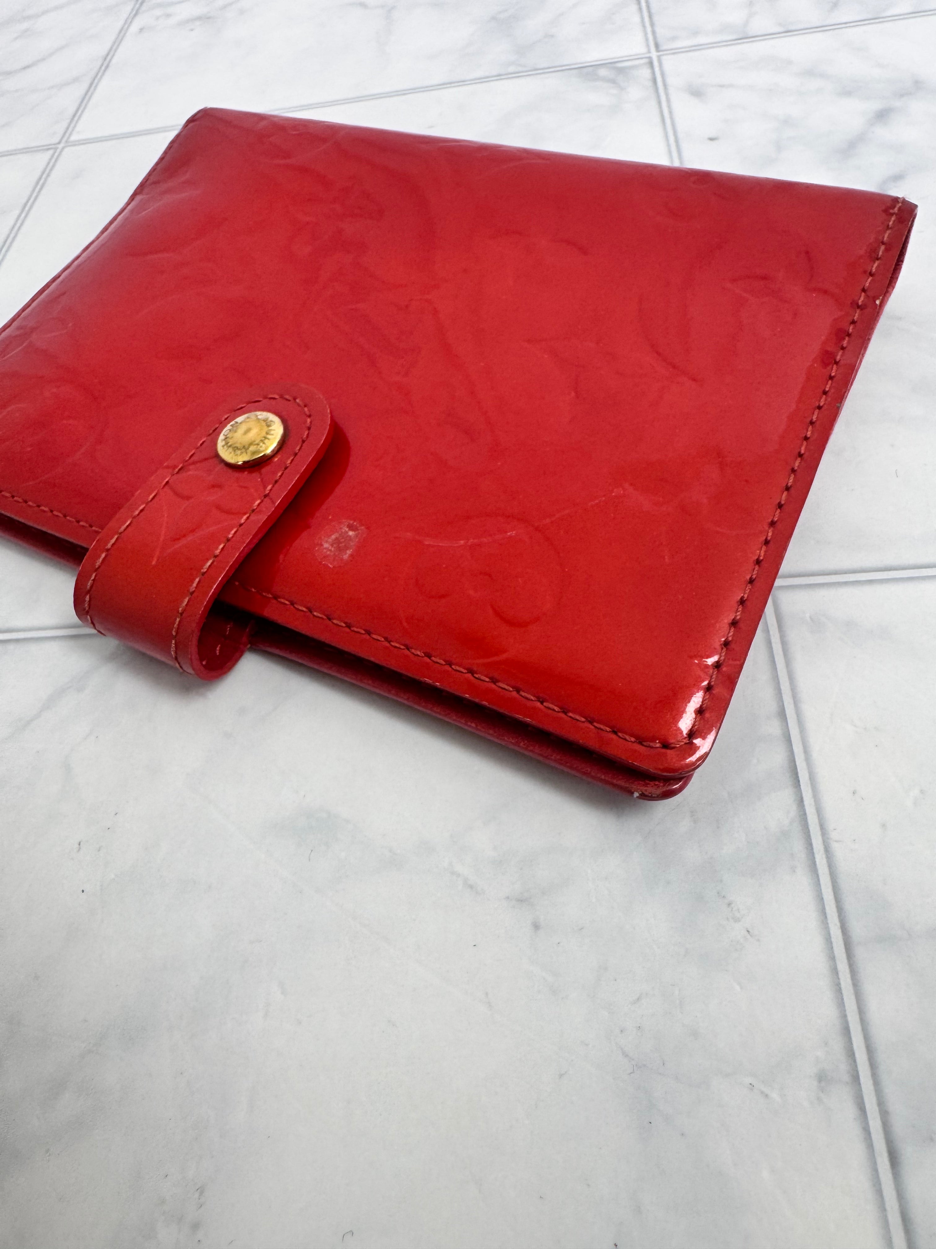 Louis Vuitton Red Monogram Vernis Agenda PM