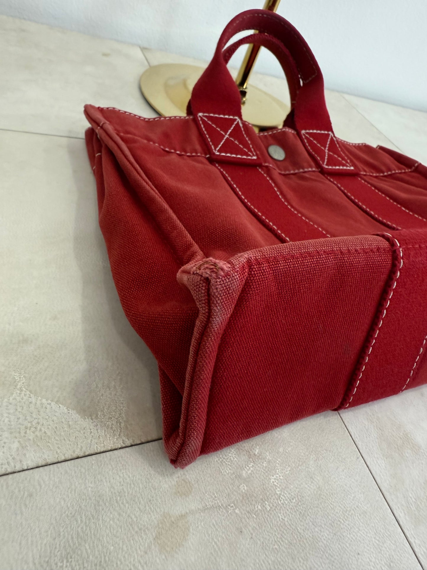 Hermes Red Canvas PM Handbag
