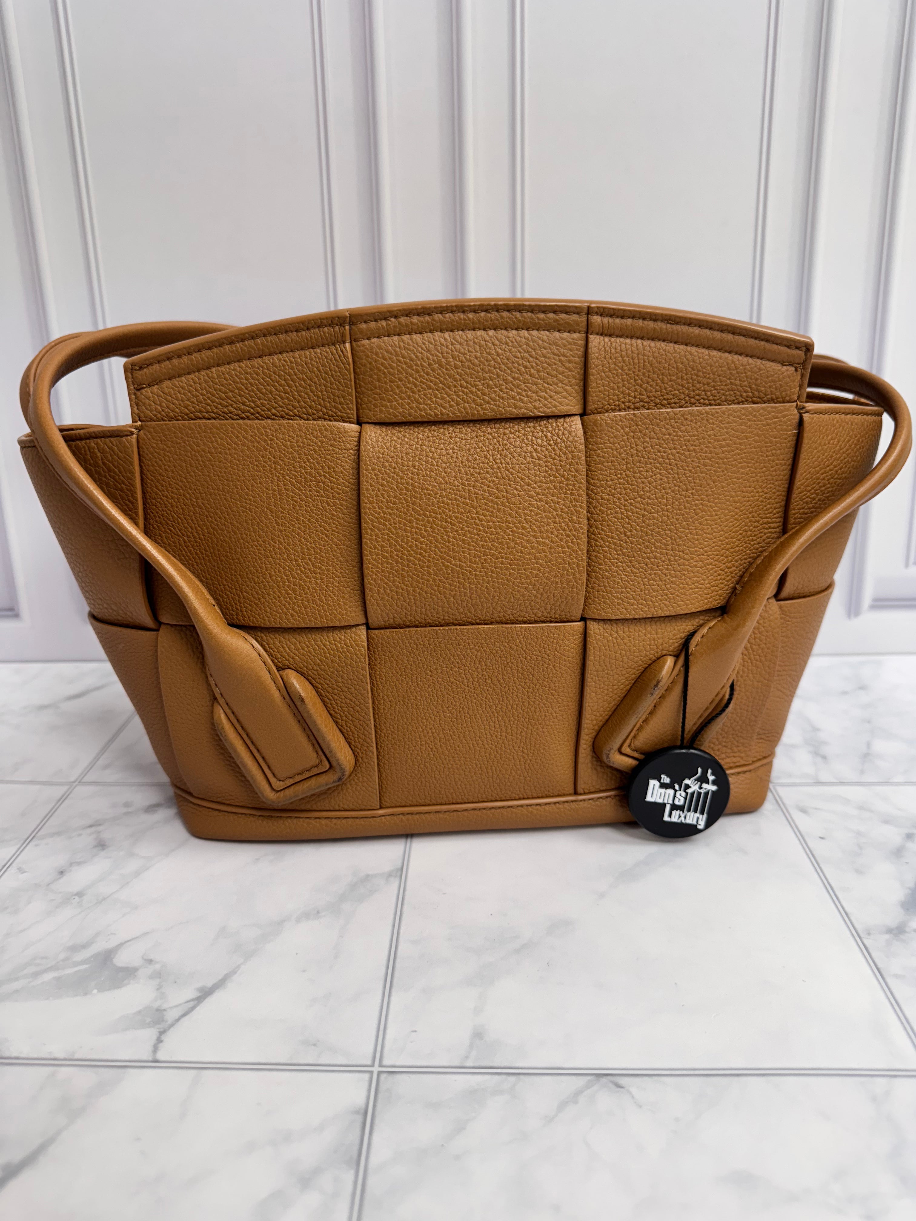 *DONS DROP* Bottega Veneta Brown Maxi Intrecciato Leather Mini Arco Tote