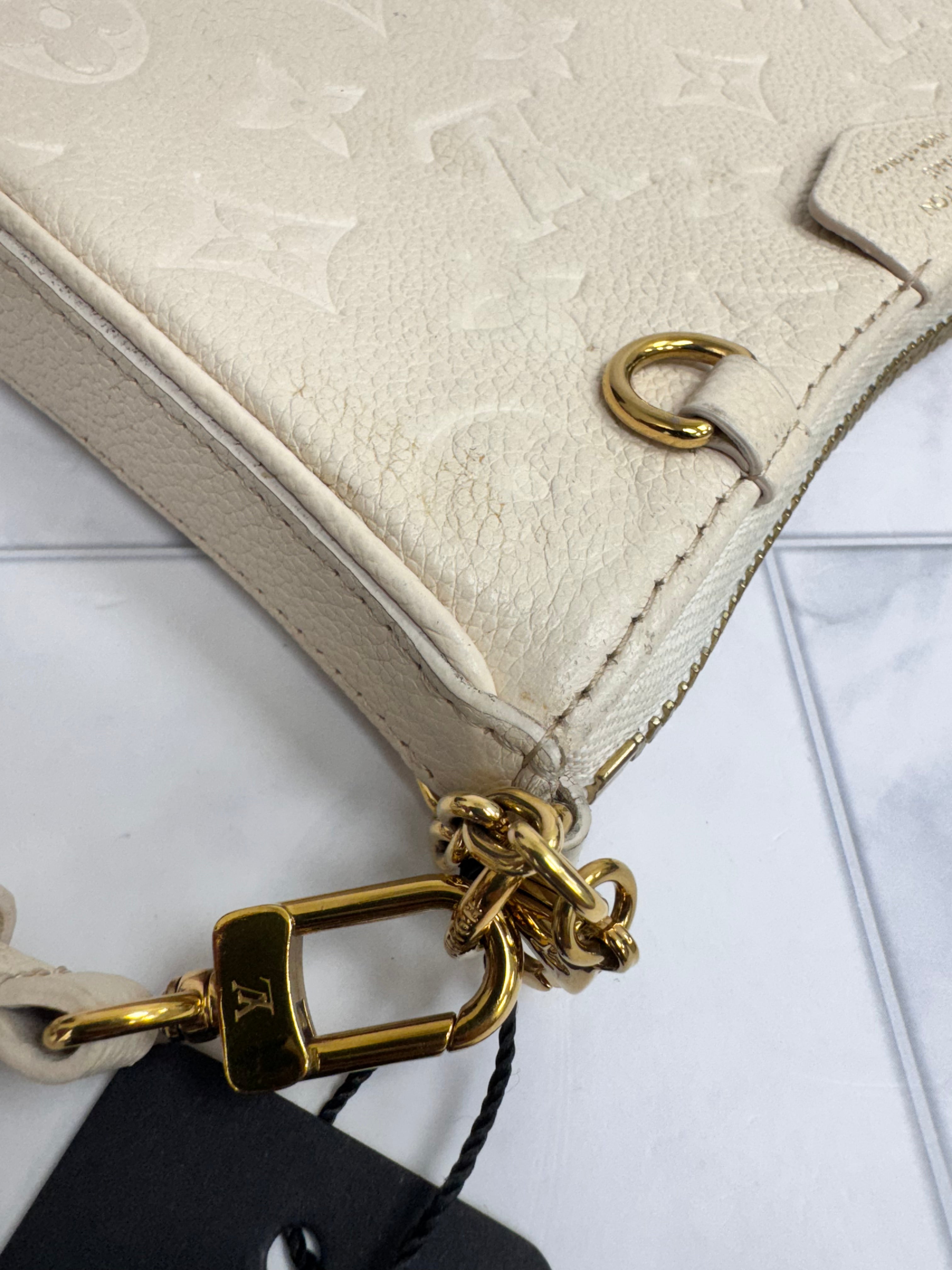 Louis Vuitton Cream Monogram Empreinte Easy Pouch On Strap Shoulder Bag