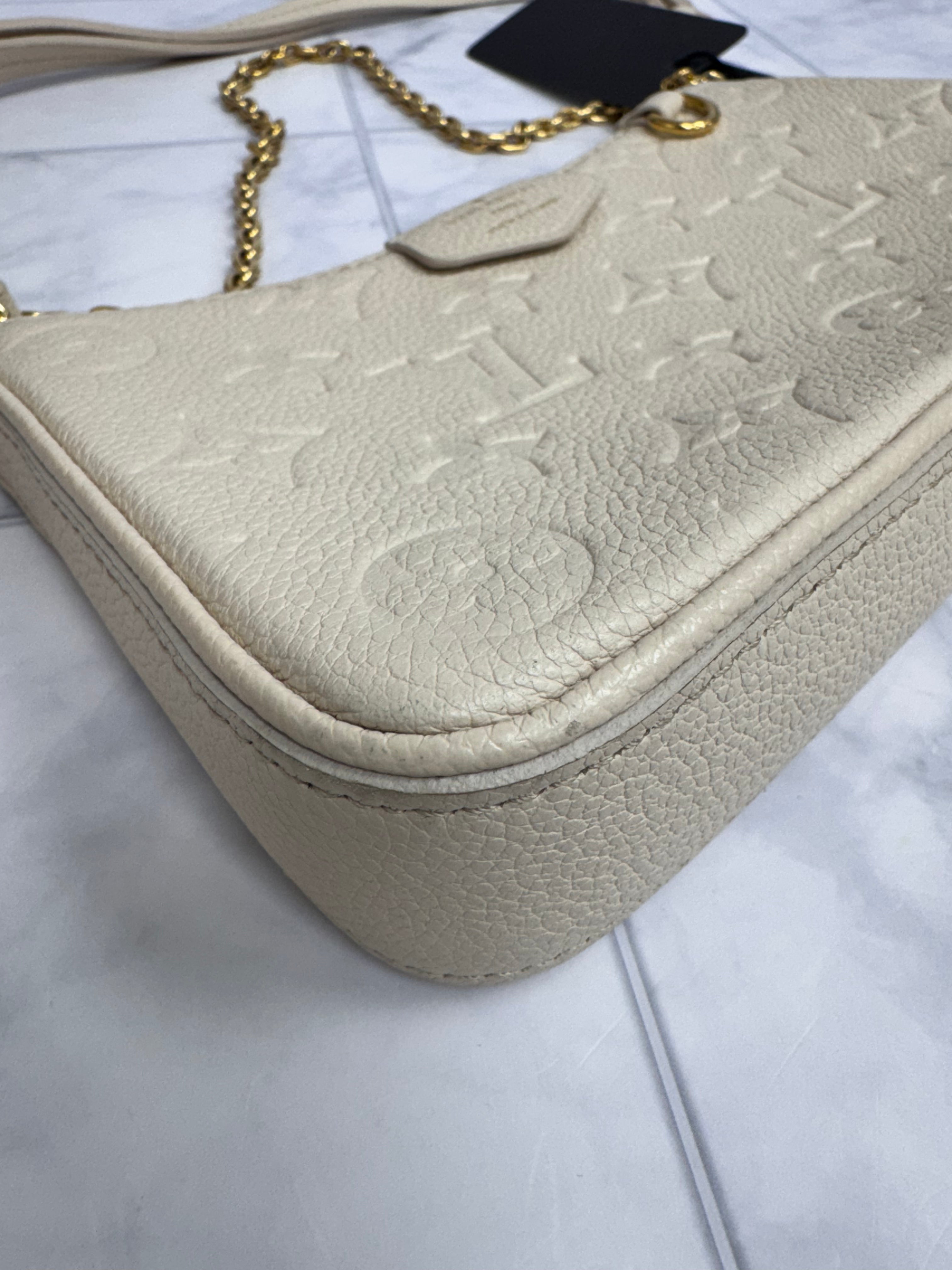 Louis Vuitton Cream Monogram Empreinte Easy Pouch On Strap Shoulder Bag