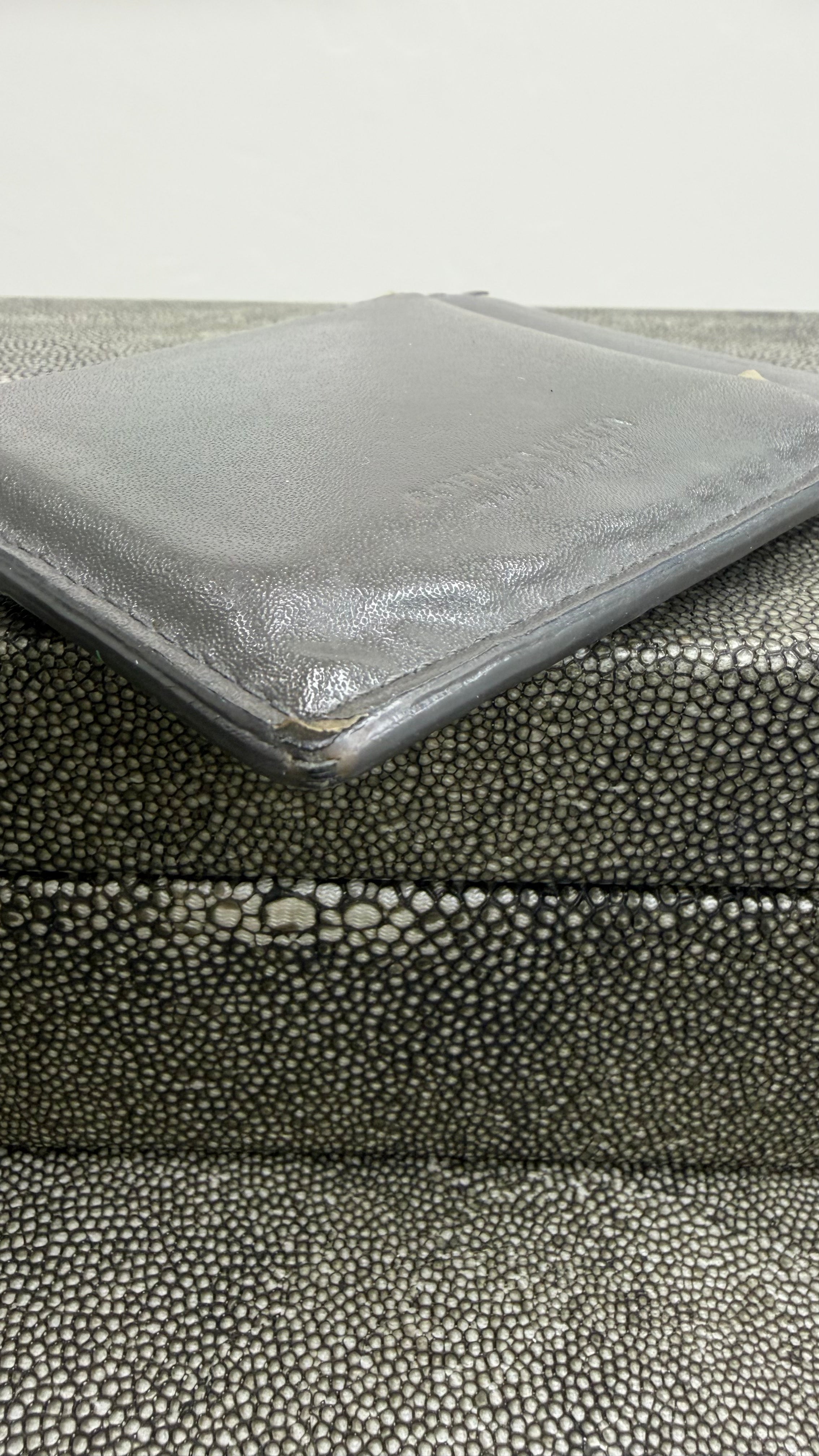 Bottega Veneta Grey Leather Cassette Card Holder