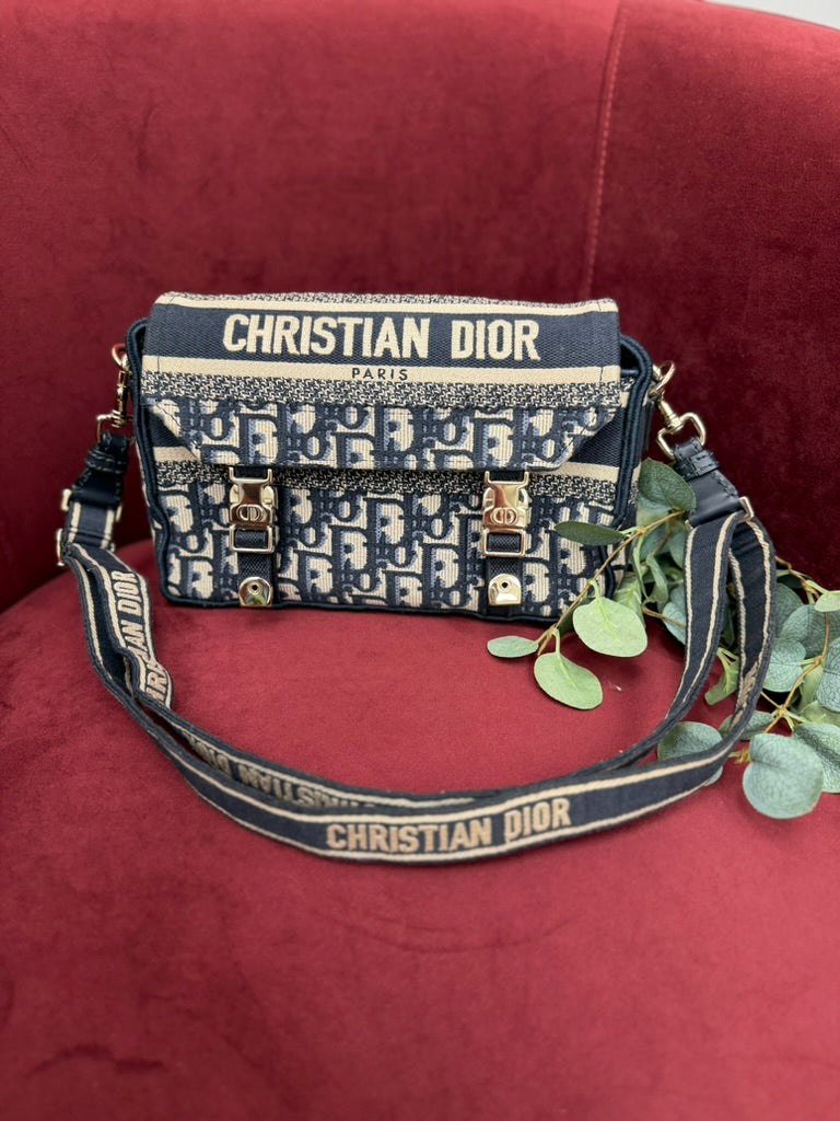 Christian Dior Navy Oblique Small Diorcamp Messenger Bag