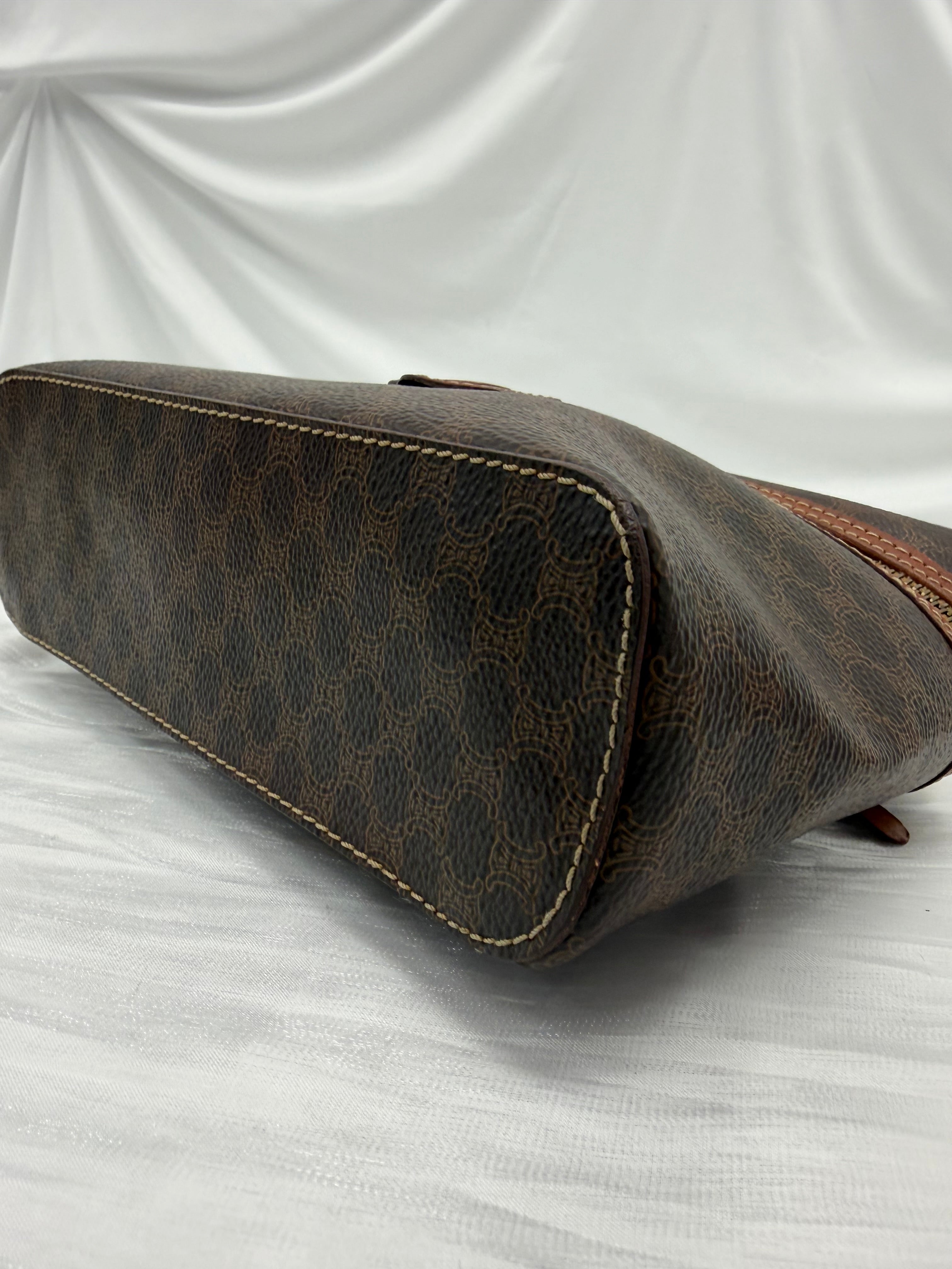 Celine Vintage Macadam Coated Canvas Vanity Bag