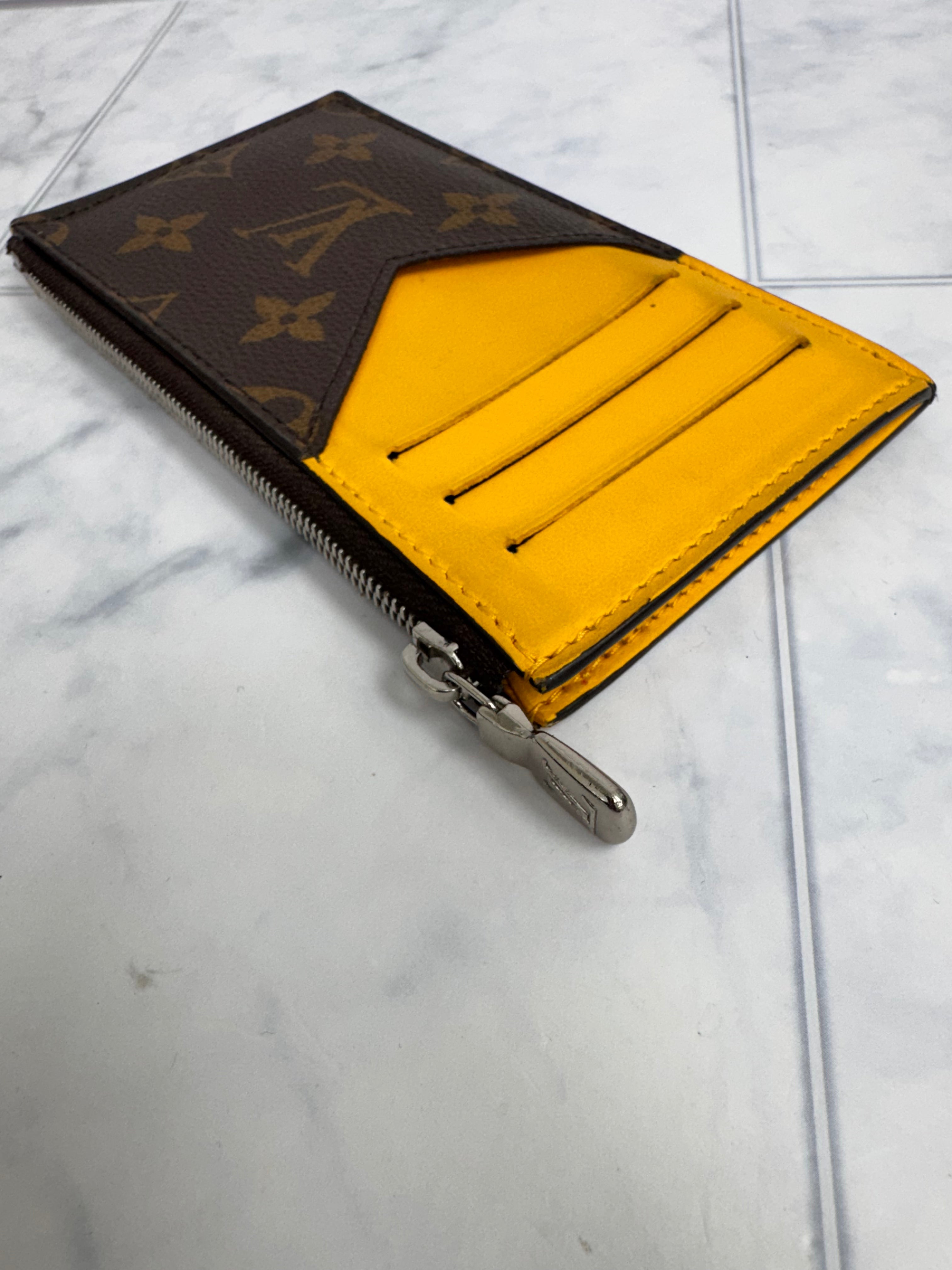 Louis Vuitton Monogram And Yellow Card Case