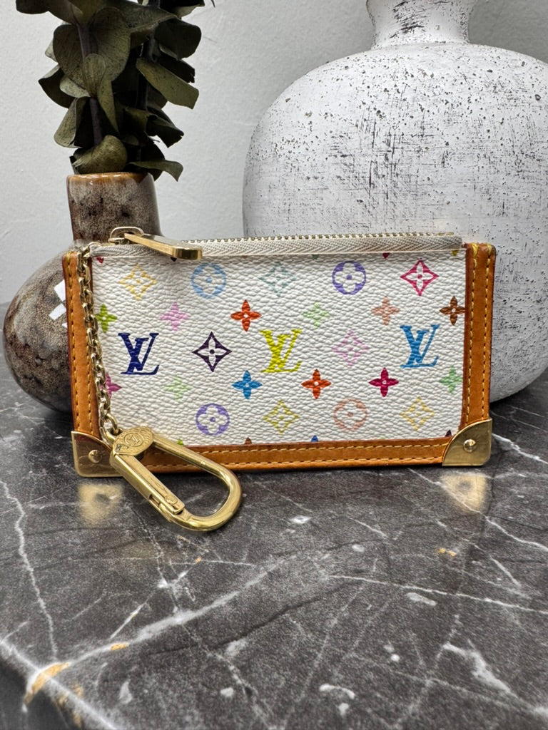 Louis Vuitton White Multicolor Key Cles