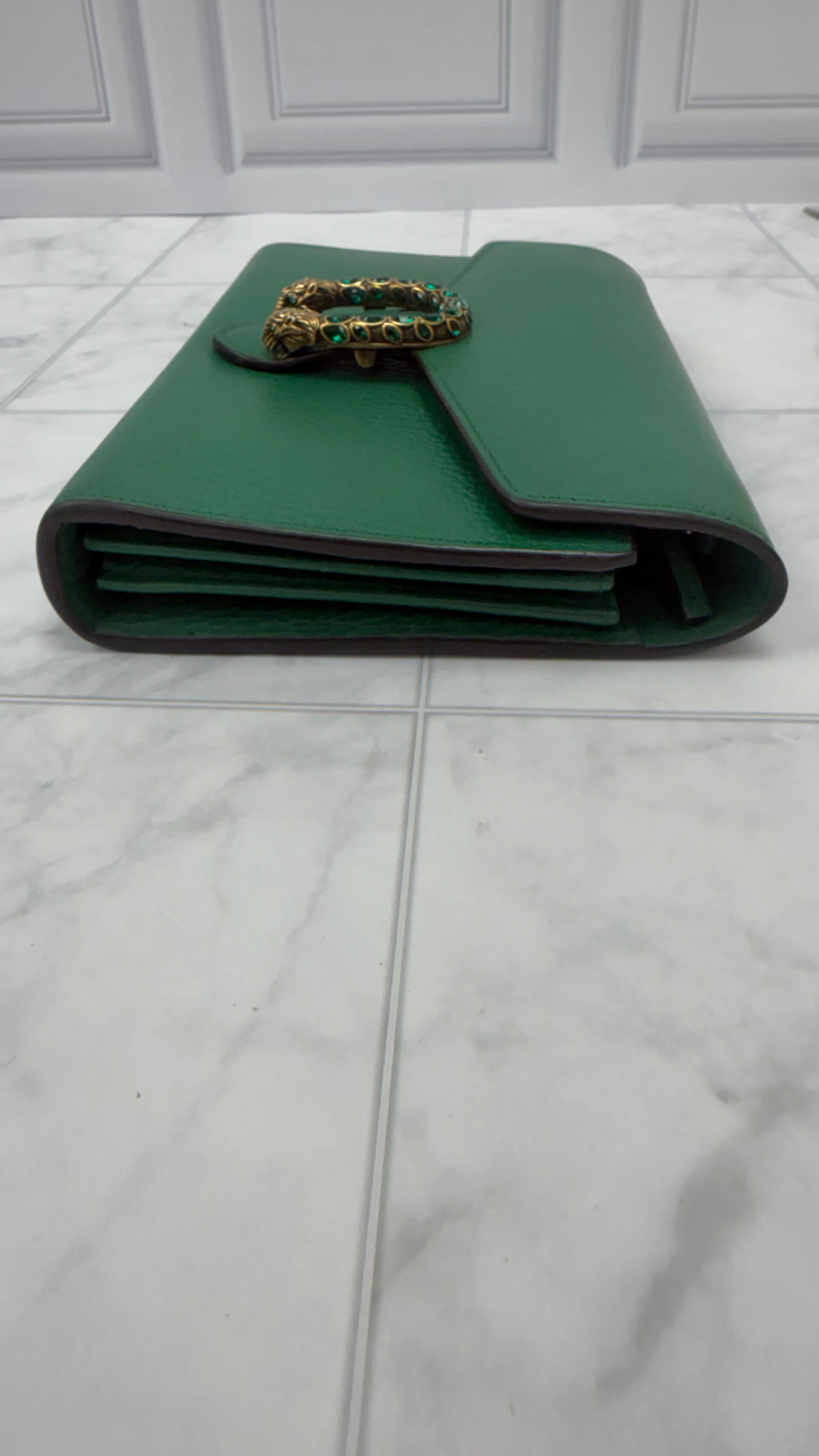 *DONS DROP* Gucci Green Pebbled Leather Dionysus Chain Wallet