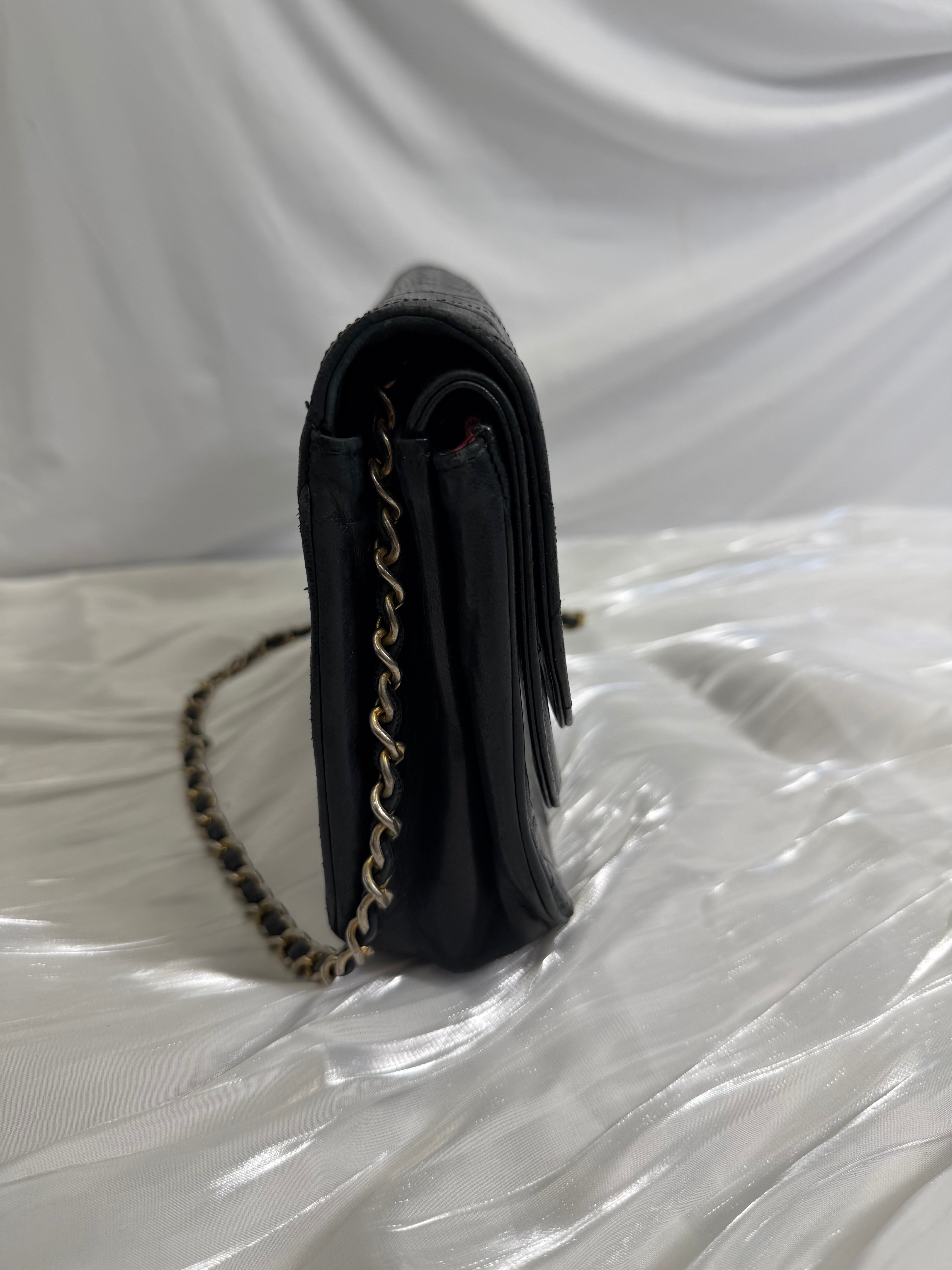 Chanel Black Calfskin Double Flap Bag