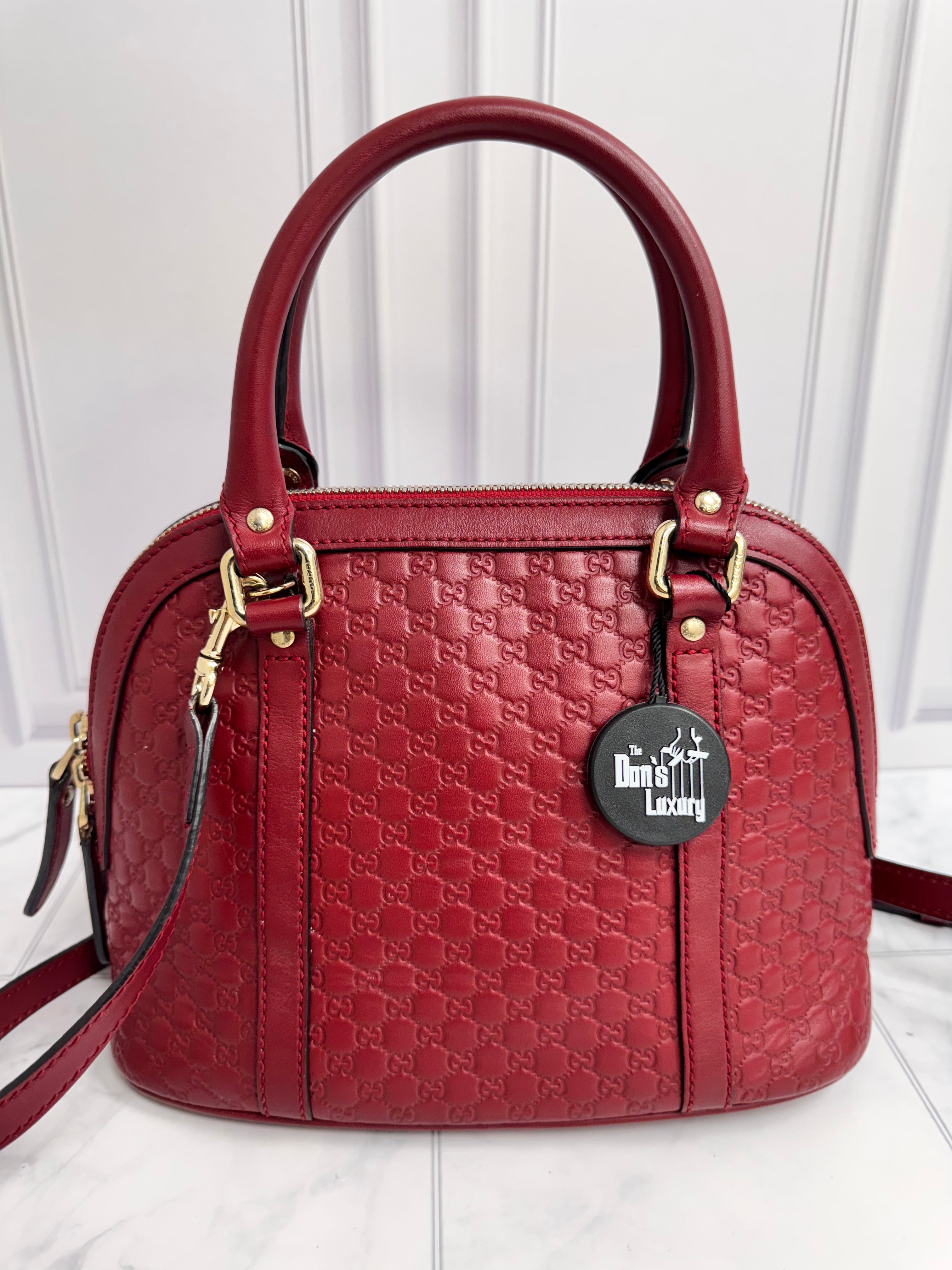 *DONS DROP* Gucci Red Micro Guccissima Leather Dome Satchel Bag