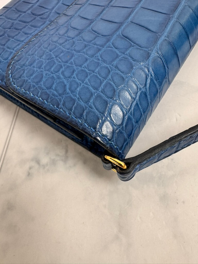 Hermes Blue Alligator Constance To Go Wallet