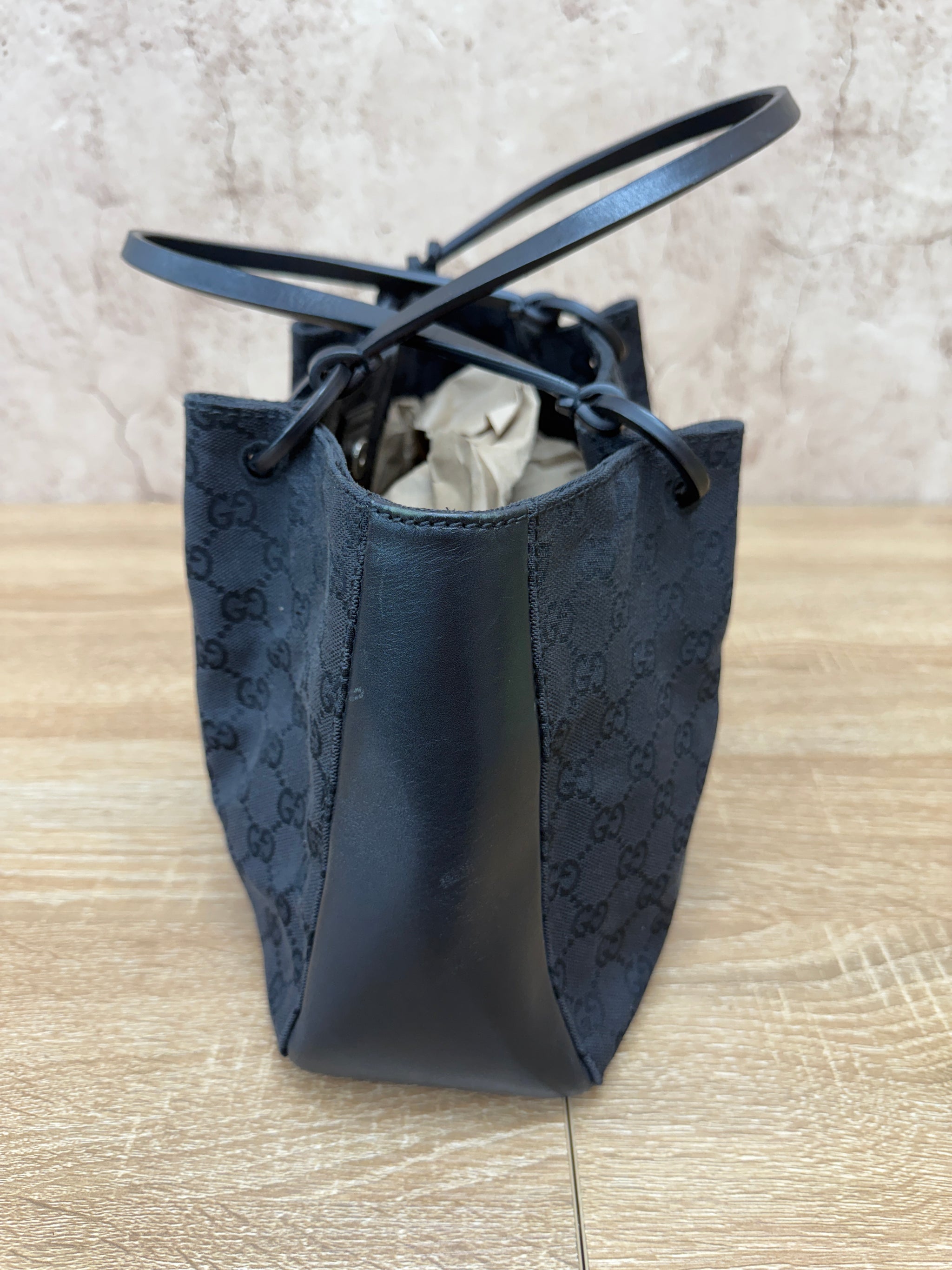 Gucci GG Black Canvas Tote Bag