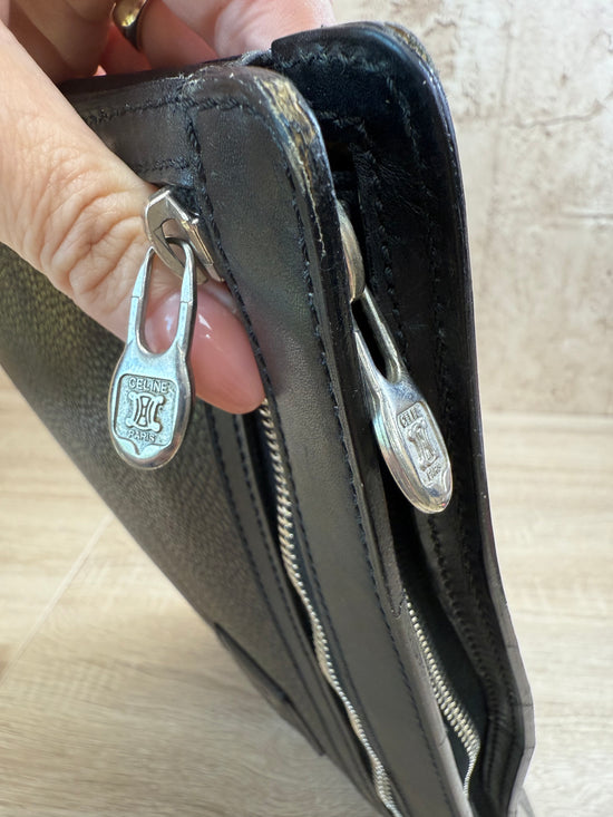 Celine Black Leather Clutch Bag