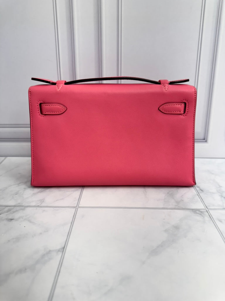 LIKE NEW - Hermes Pink Leather Kelly Pochette