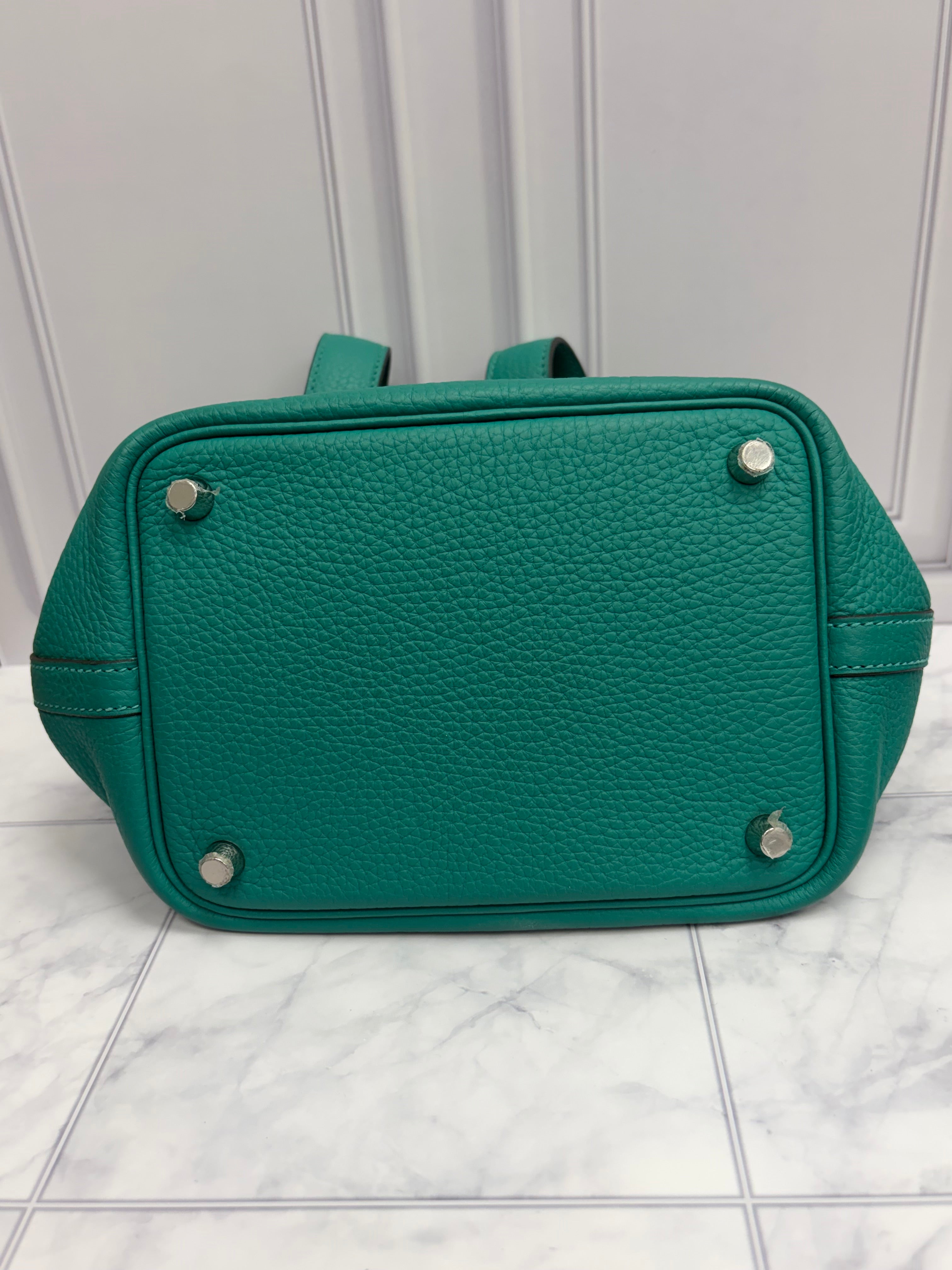 Hermes Vert Jade Picotin Lock 18 Handbag