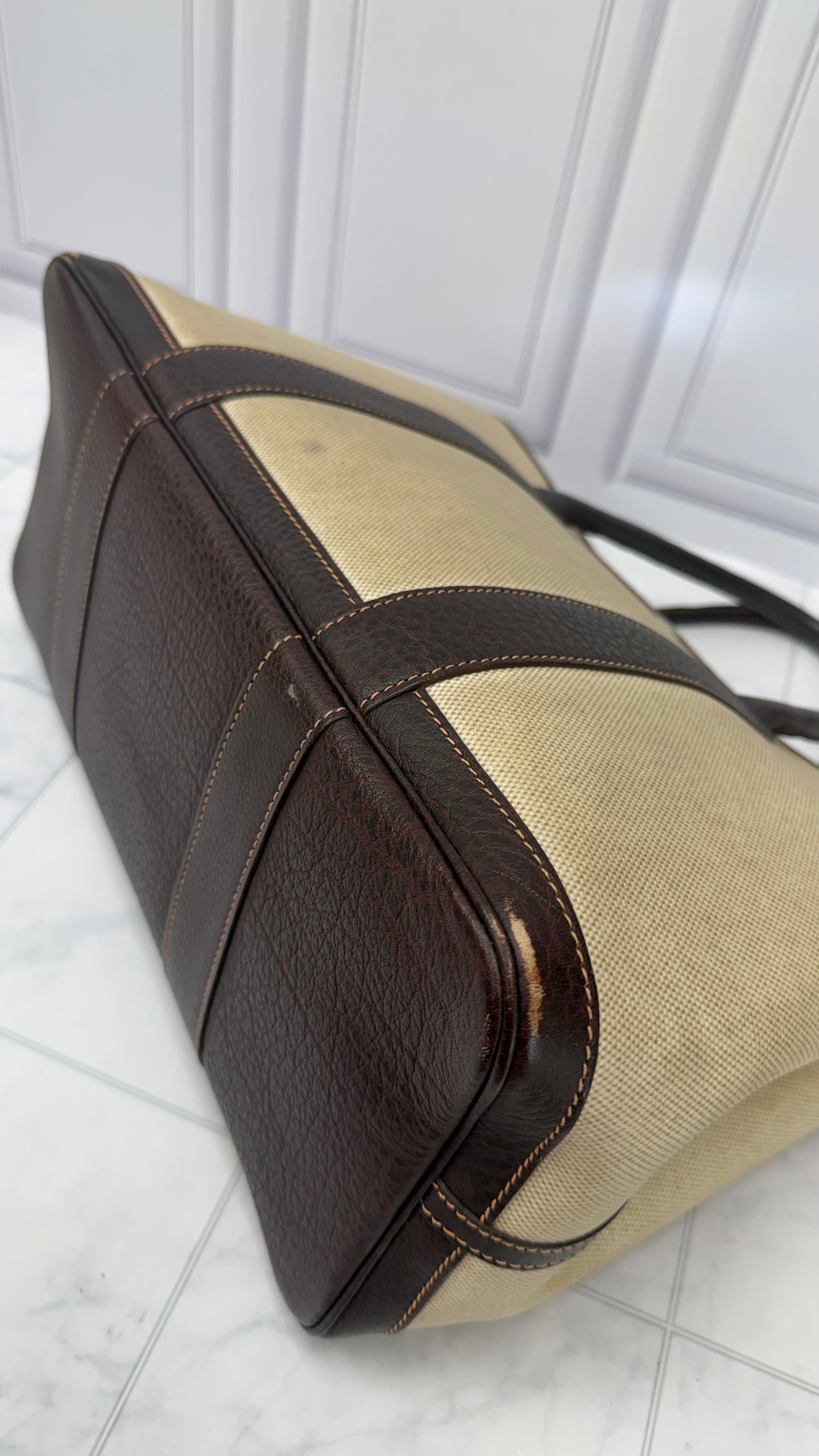 *DONS DROP* Hermes Beige & Brown Toile Canvas Garden Party 36 Tote Bag