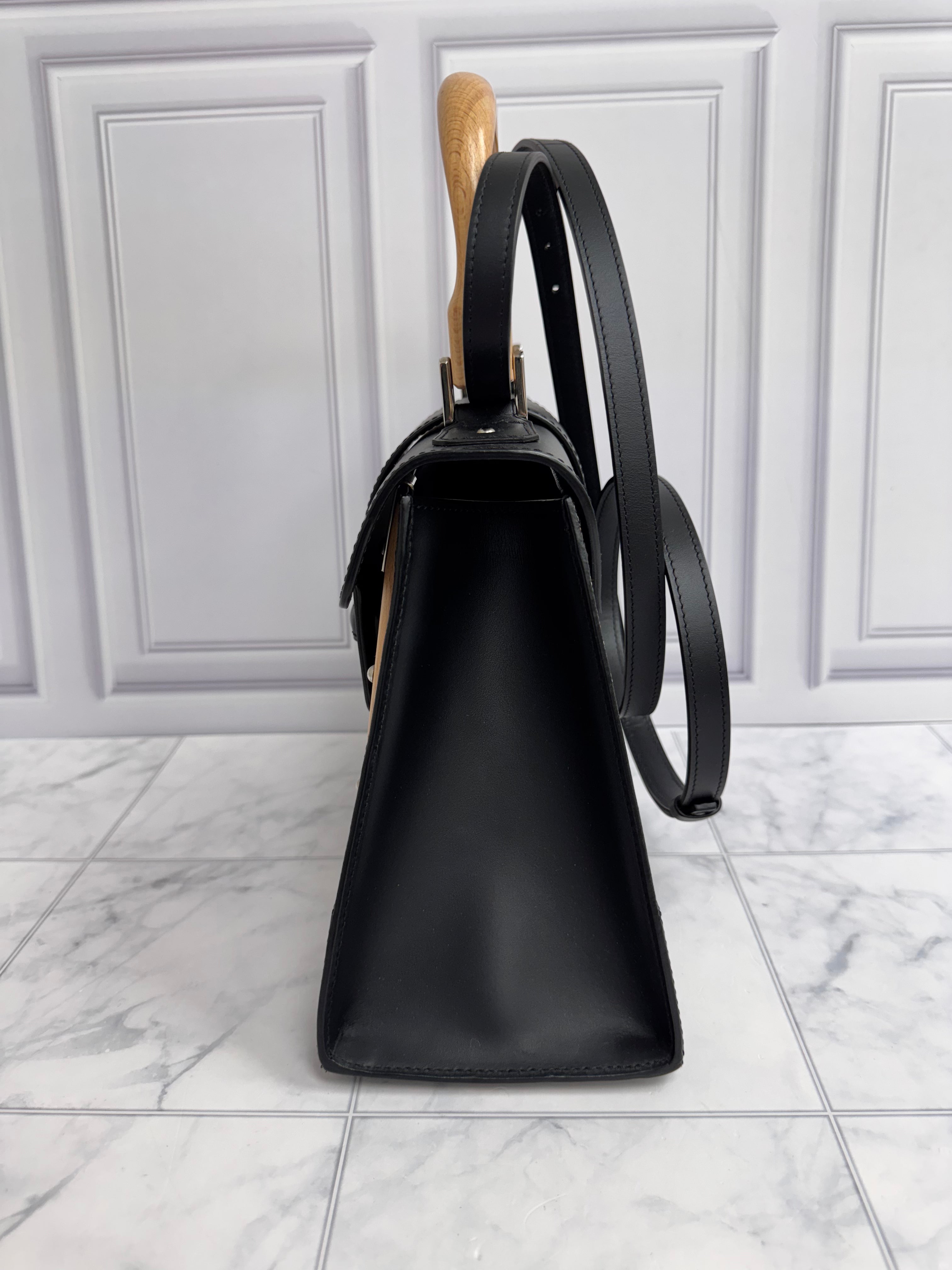 Goyard Black Goyardine Coated Canvas Saigon Structure Top Handle Bag PM