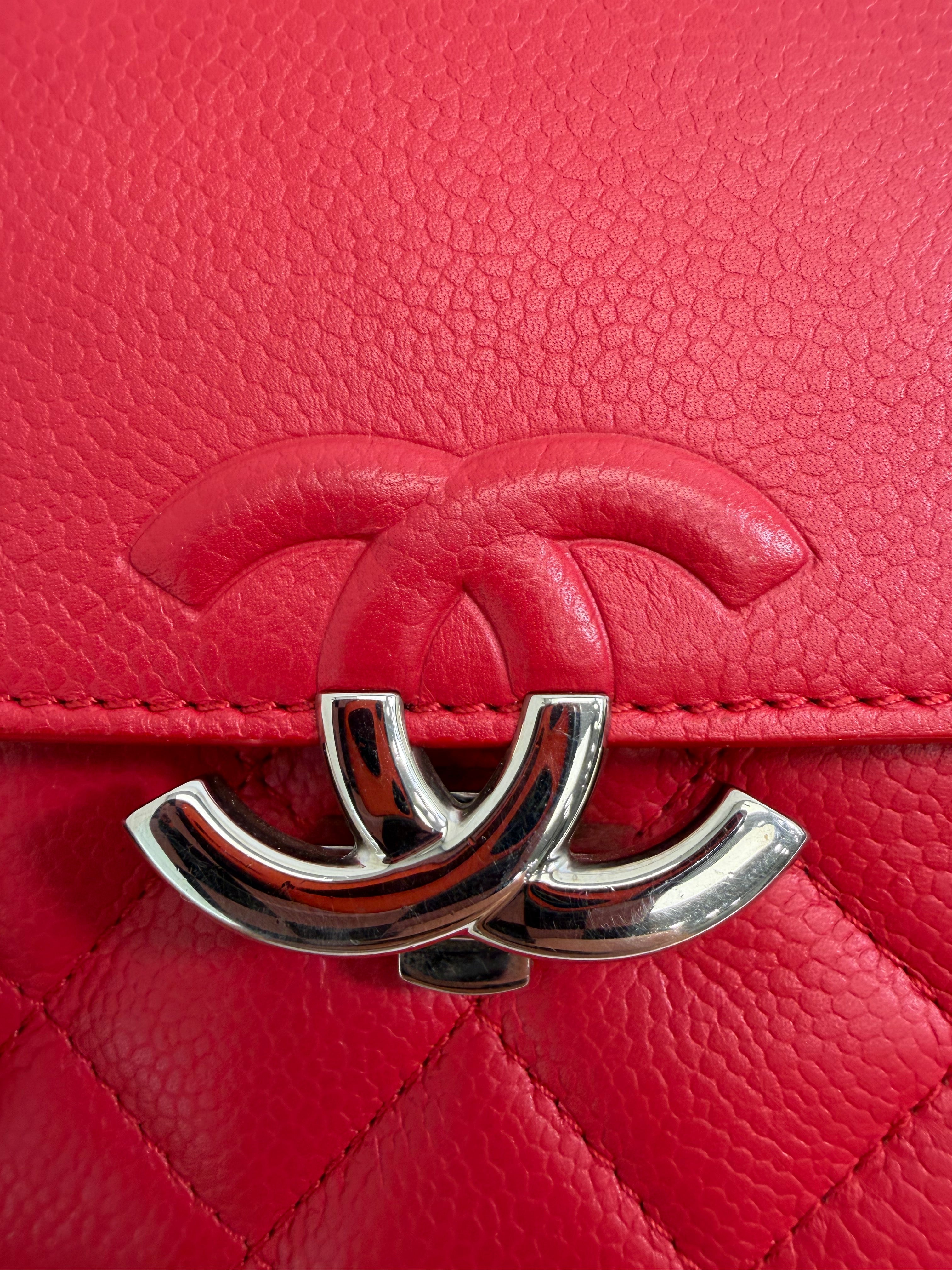 Chanel Red Caviar CC Box Flap Bag