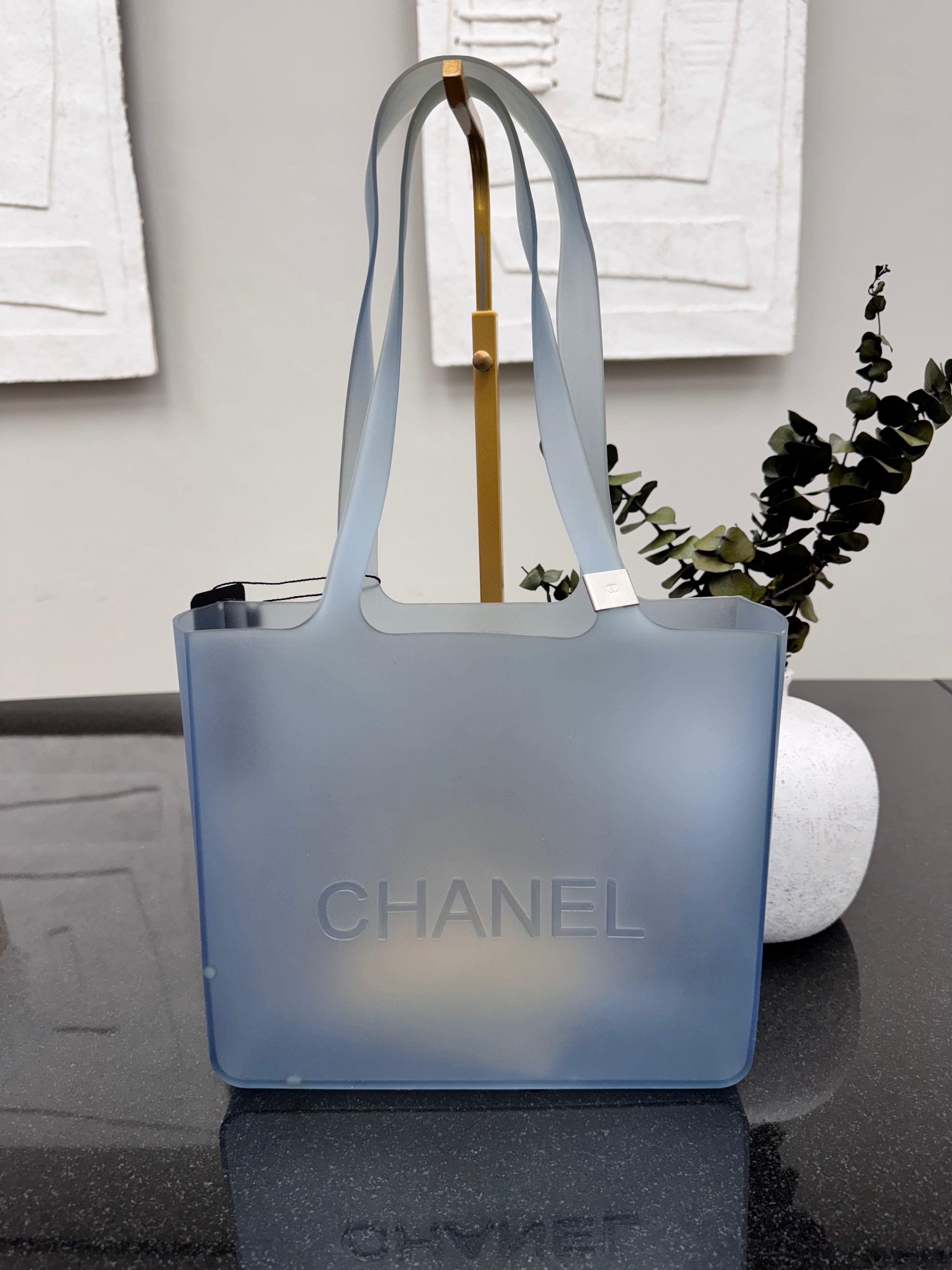 Chanel Blue Jelly Rubber Tote Bag