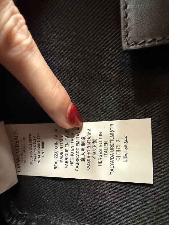 Versace Black And Multi Color Leather Belt Bag