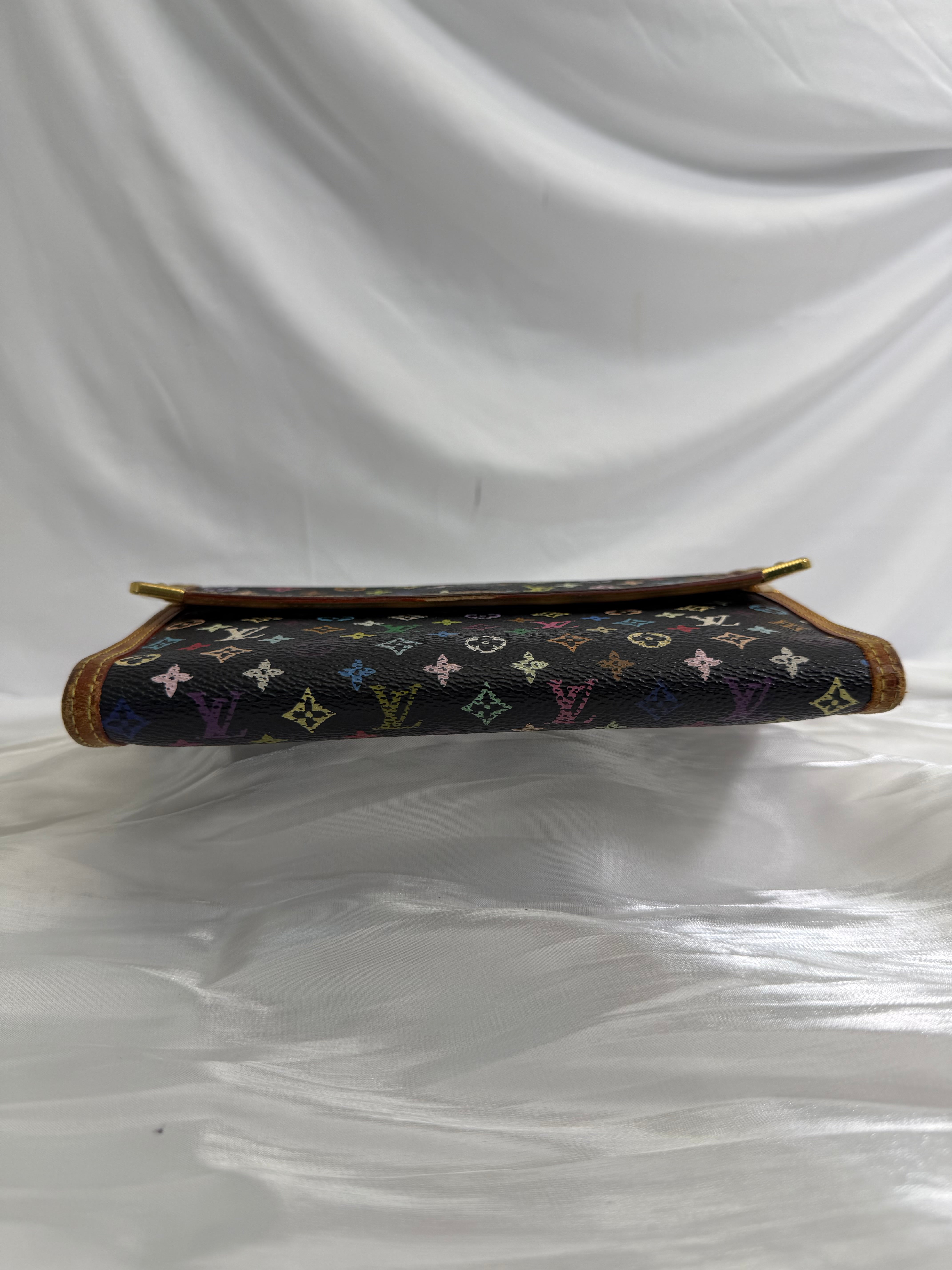 Louis Vuitton Monogram Black Multicolore International Wallet