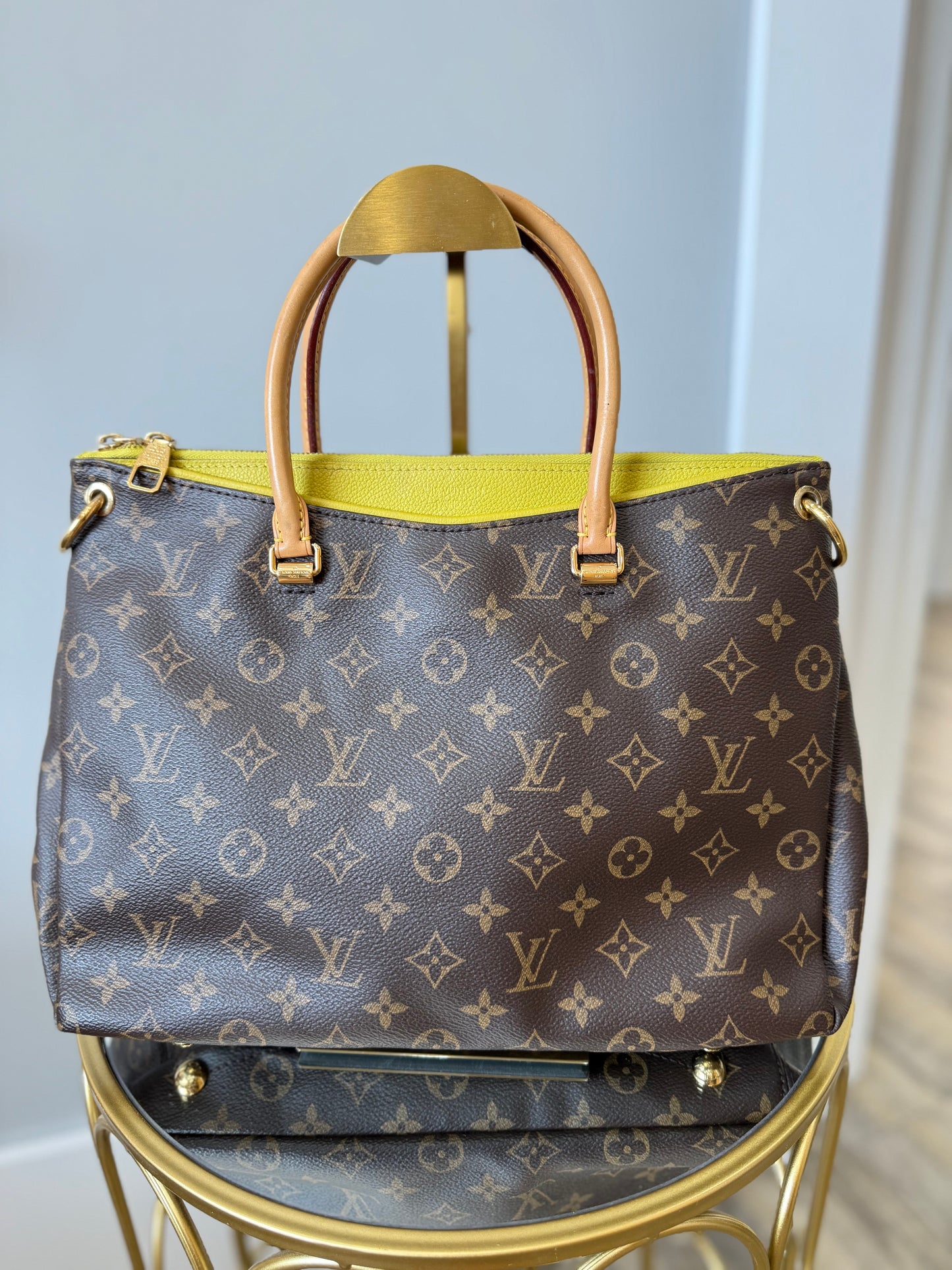 Louis Vuitton Monogram Yellow Trim Pallas Bag