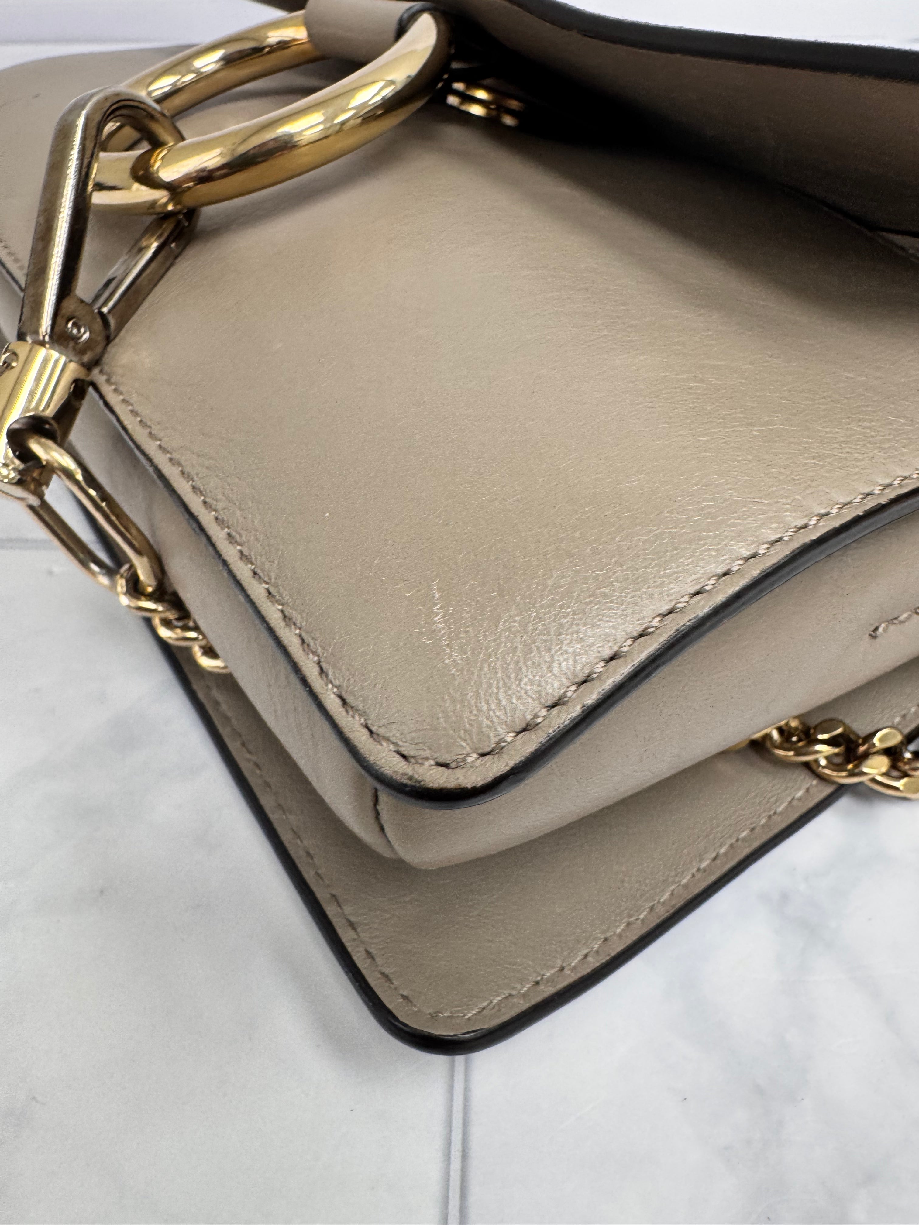 Chloe Grey Suede And Leather Faye Shoulder Bag