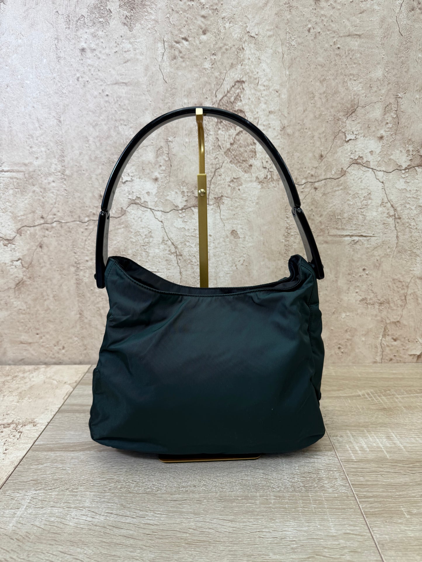 Prada Dark Green Nylon Shoulder Bag