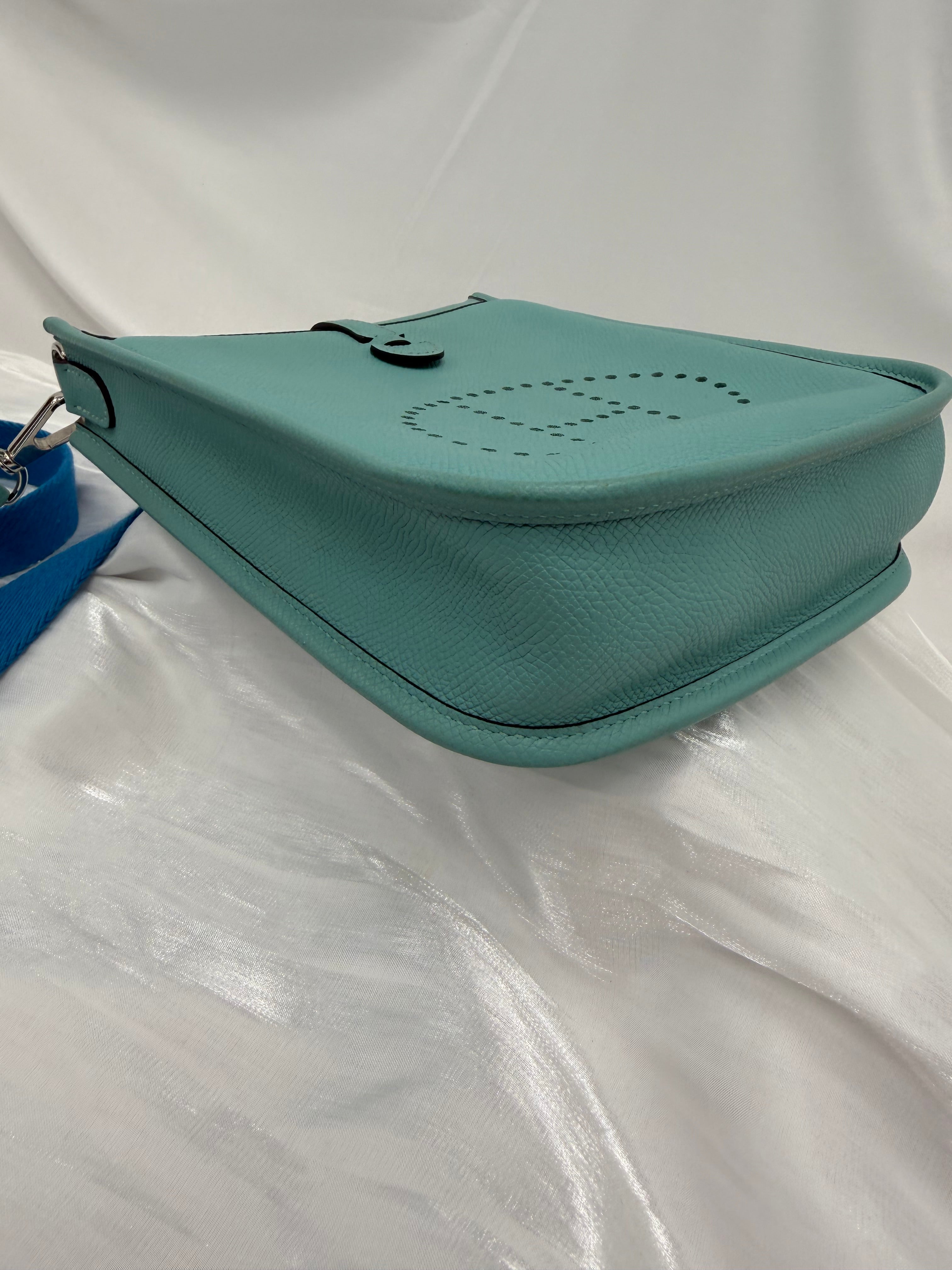Hermes Blue & Mint Epsom Evelyn TPM