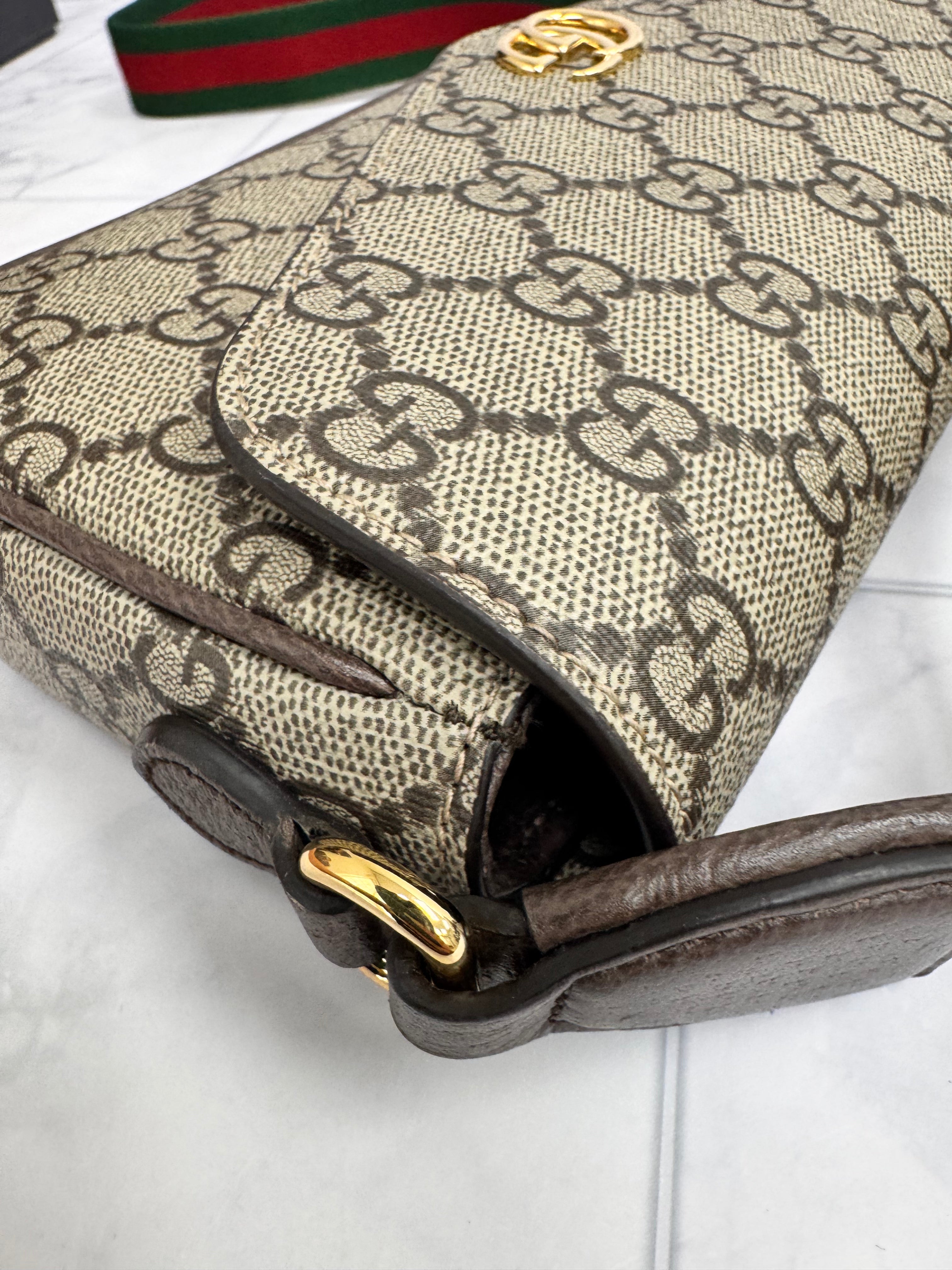 Gucci GG Supreme Canvas Ophidia Envelope Mini Crossbody Bag
