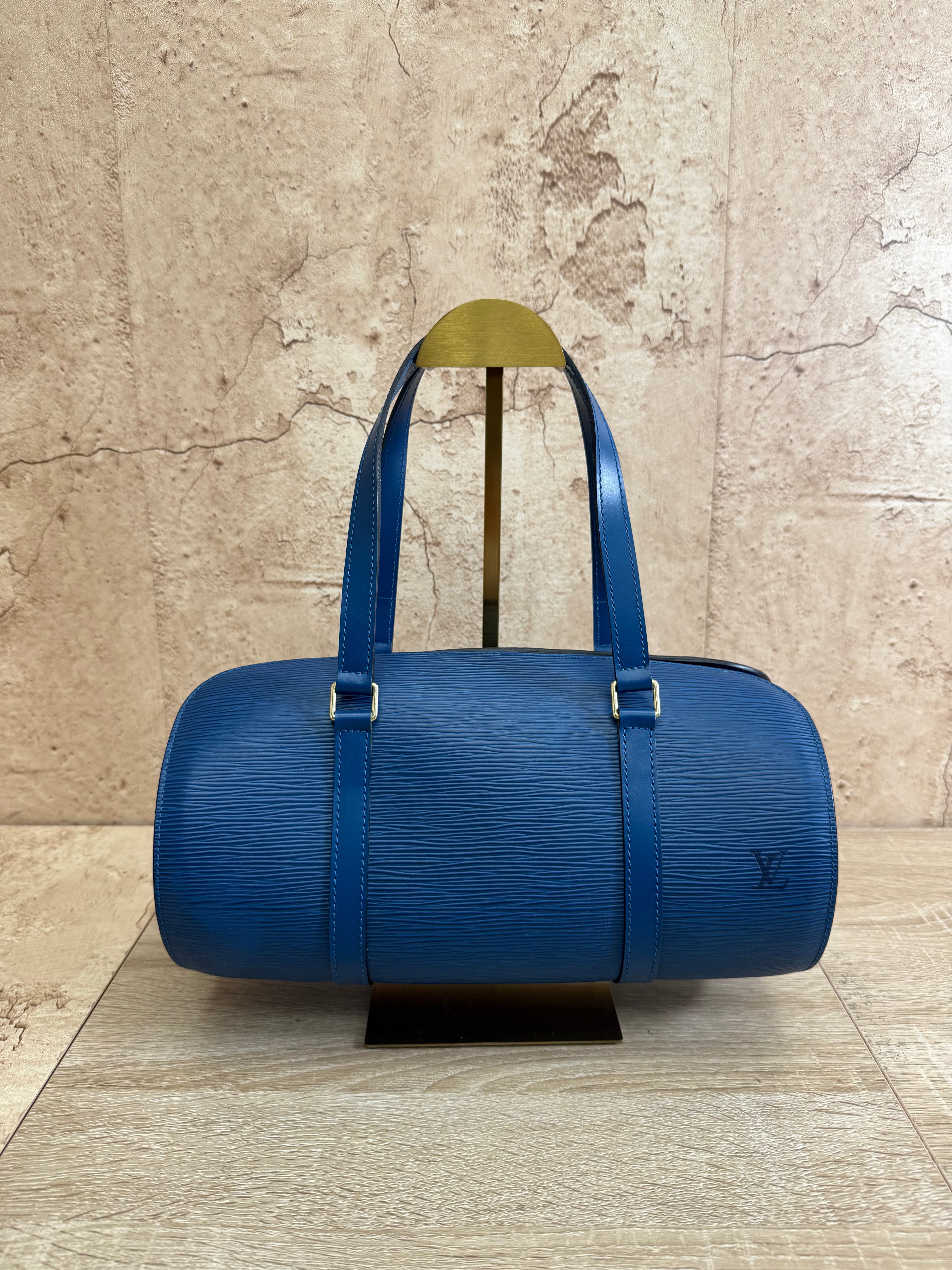 Louis Vuitton Blue Epi Soufflet Shoulder Bag