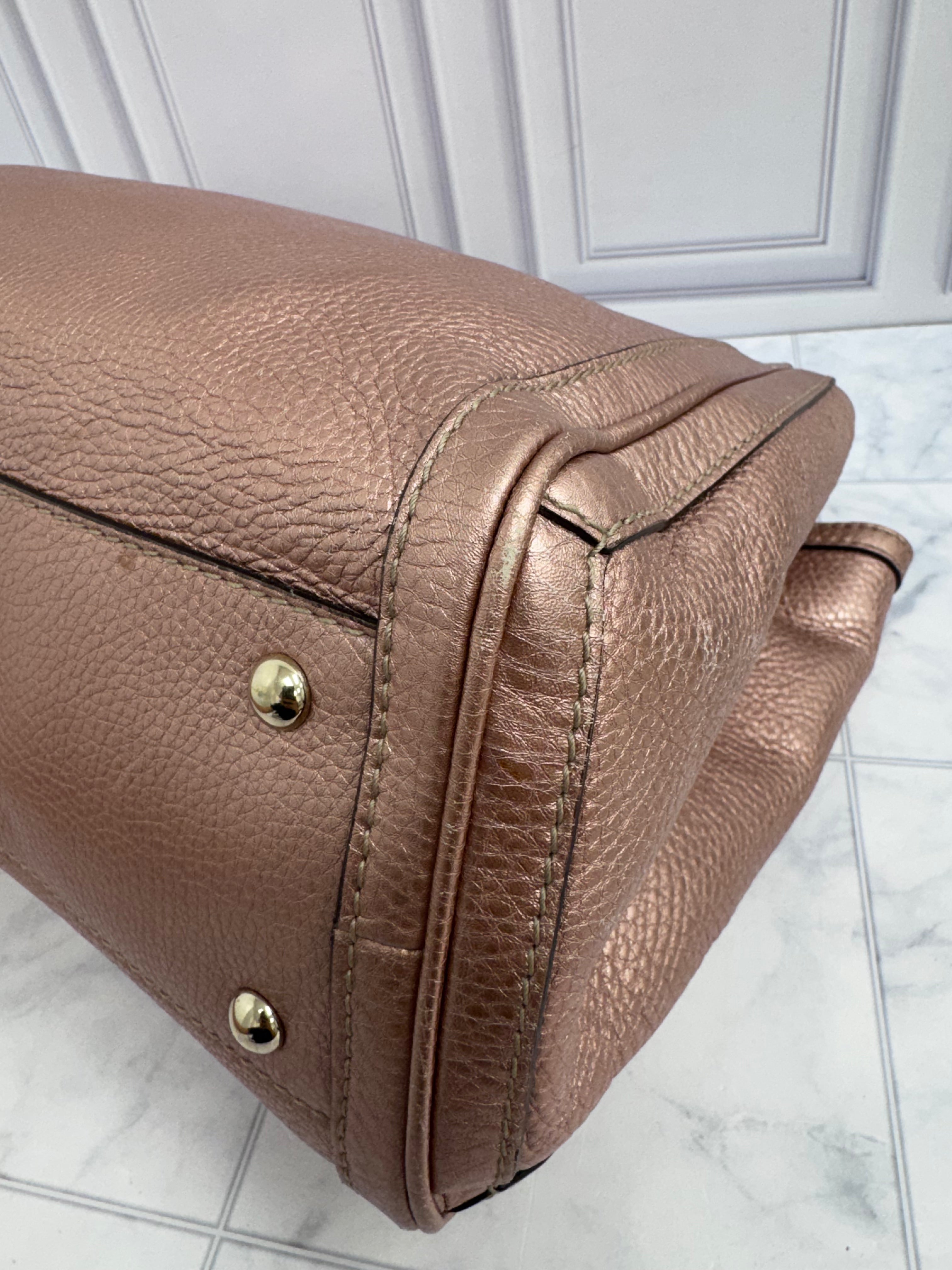 Gucci Metallic Pink Bella Shopper Large Tote Bag