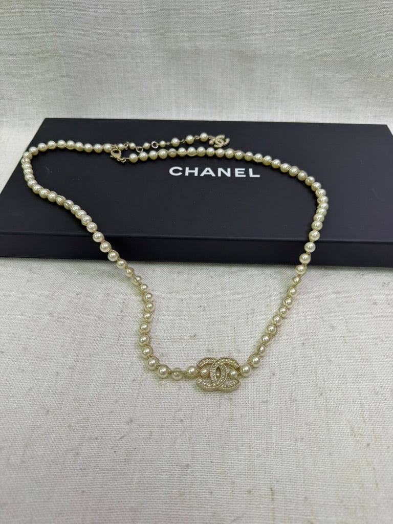 BRAND NEW- Chanel Faux Pearl CC Chain Fancy Belt Size 85/34