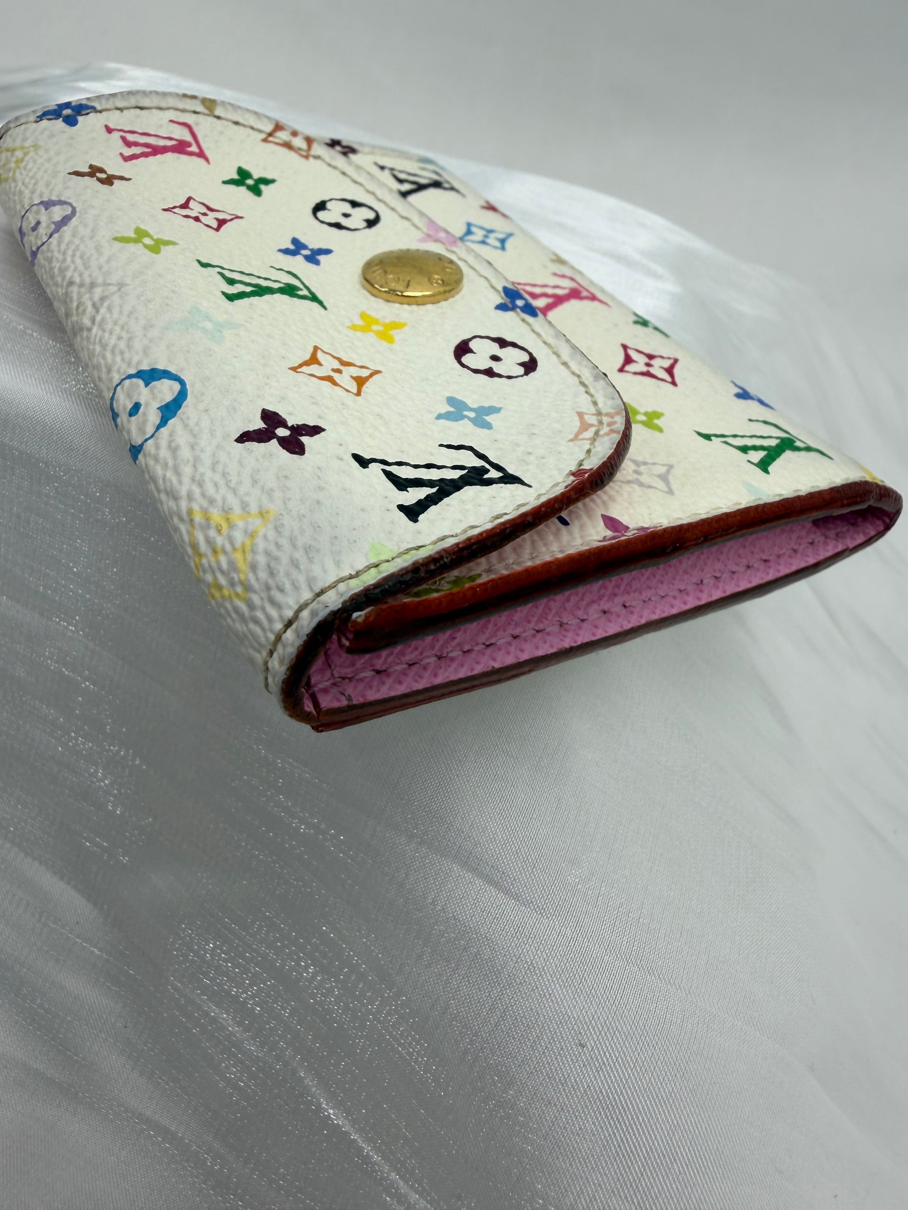 Louis Vuitton White Multicolore & Pink Monogram Card Case