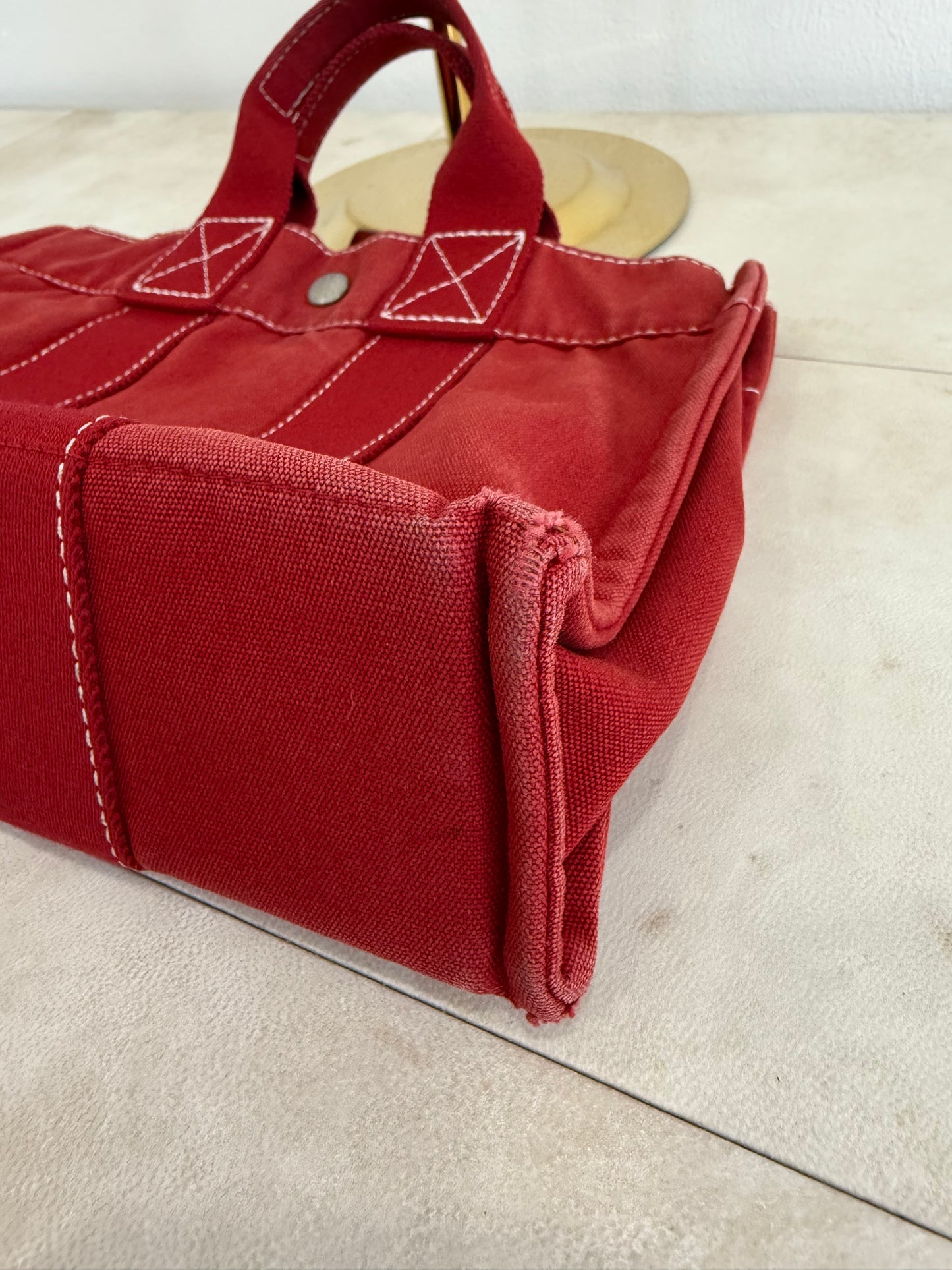 Hermes Red Canvas PM Handbag