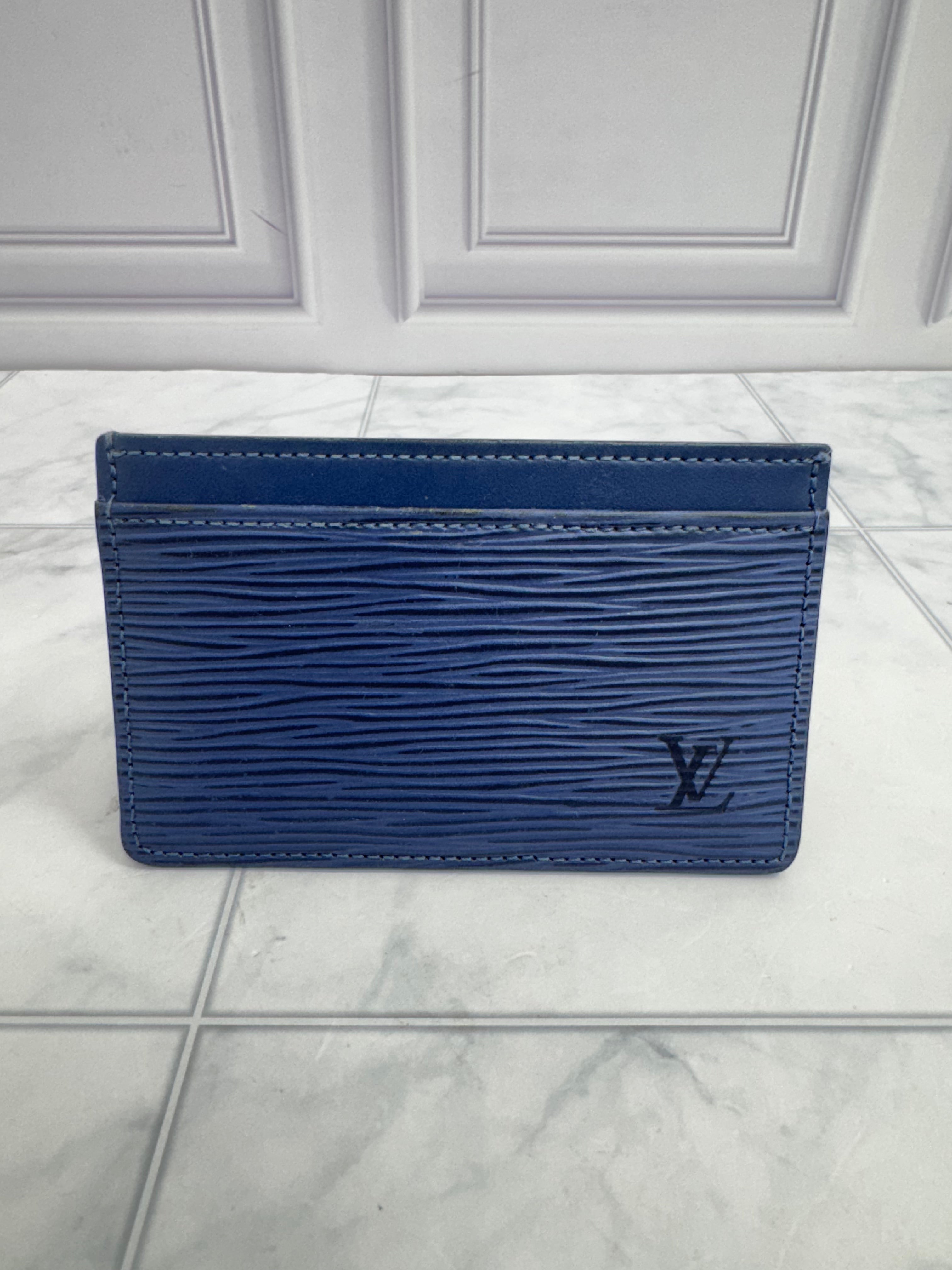 Louis Vuitton Blue Epi Card Case