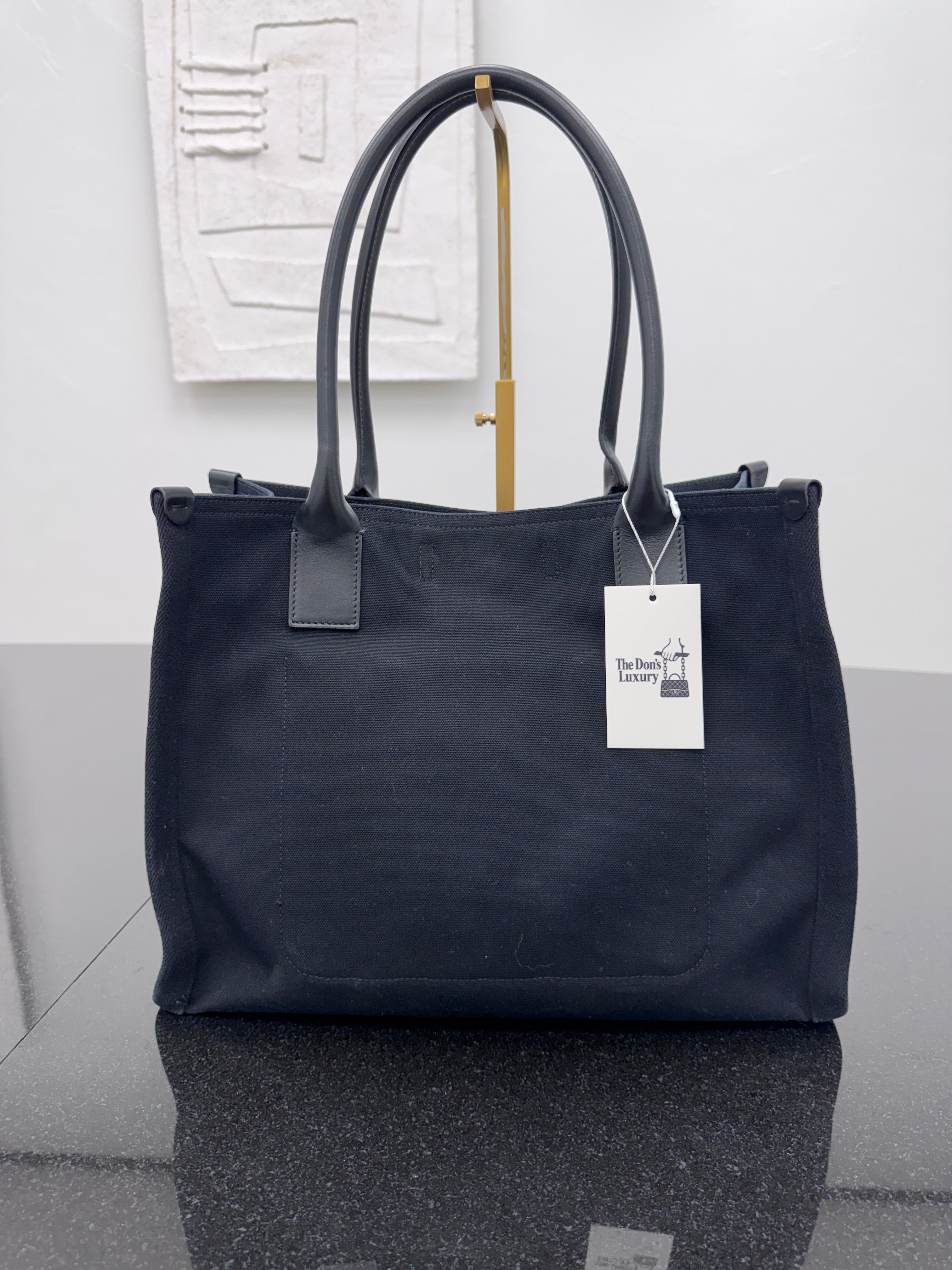 Christian Louboutin Black Canvas Large Tote Bag