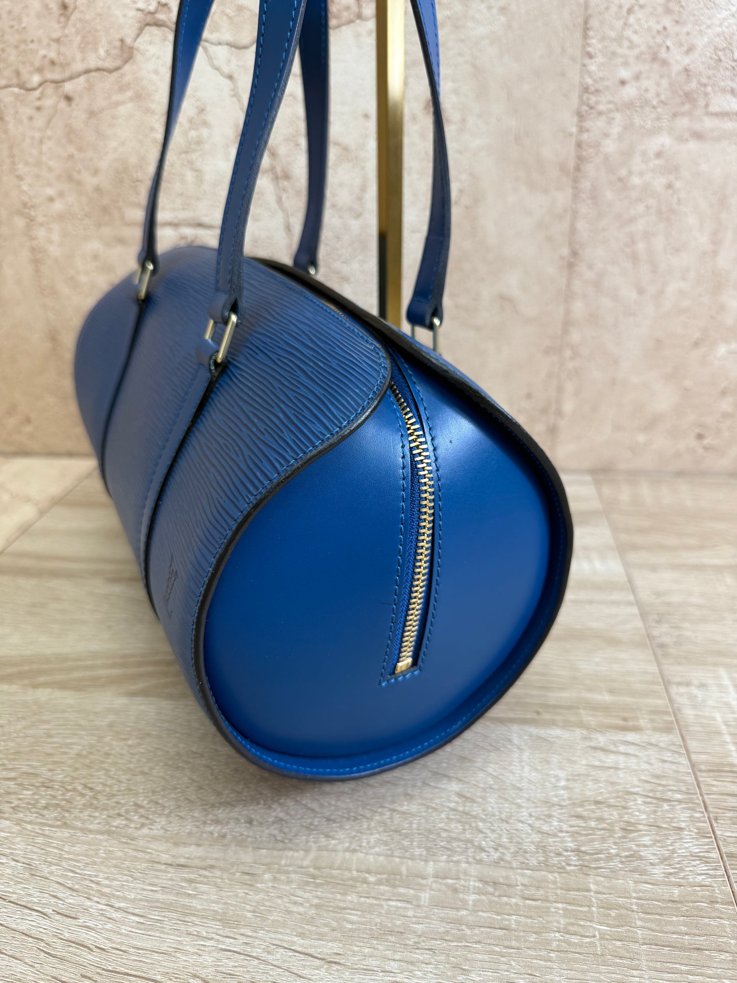 Louis Vuitton Blue Epi Soufflet Shoulder Bag