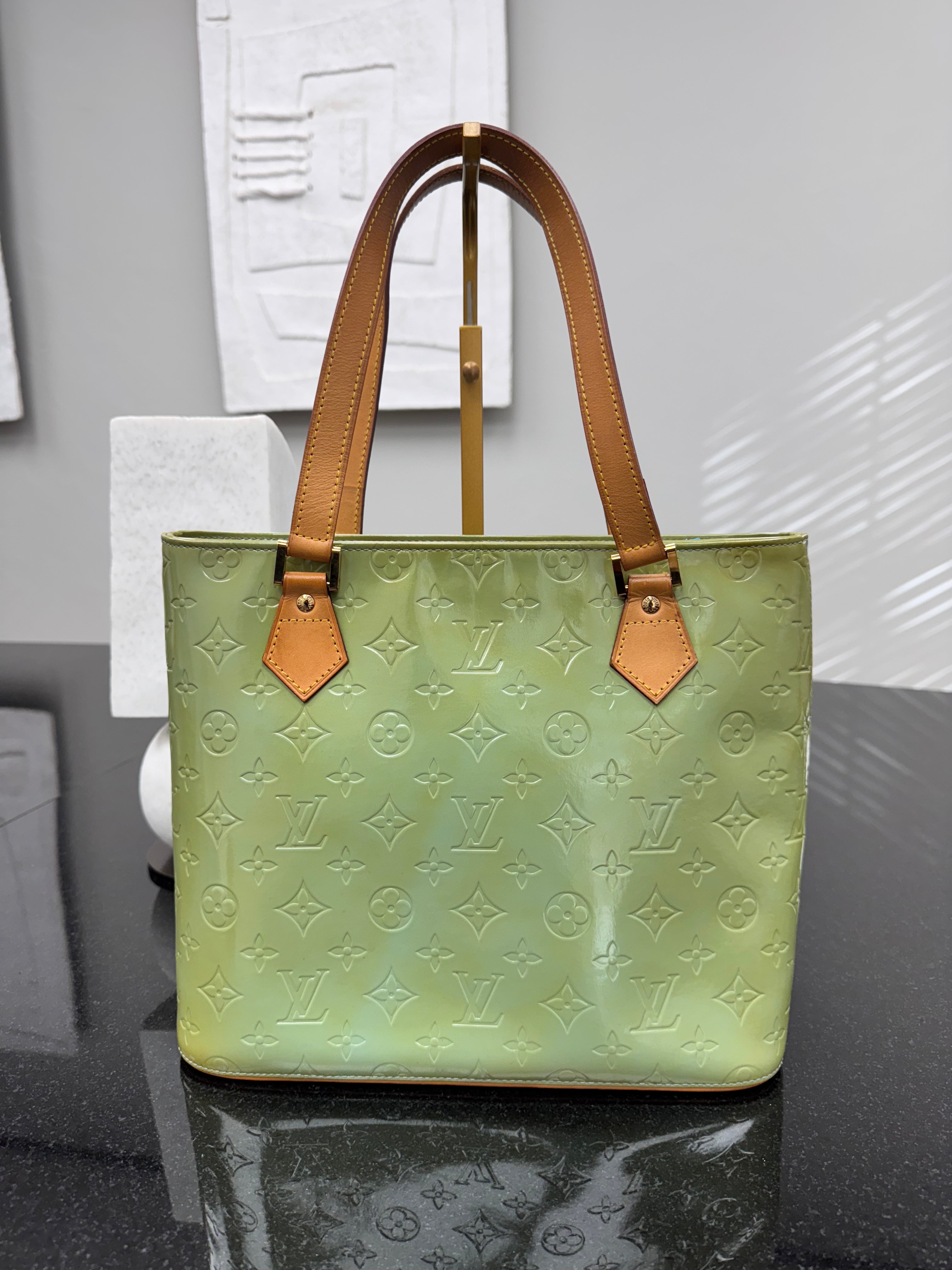Louis Vuitton Green Monogram Vernis Houston Tote Bag