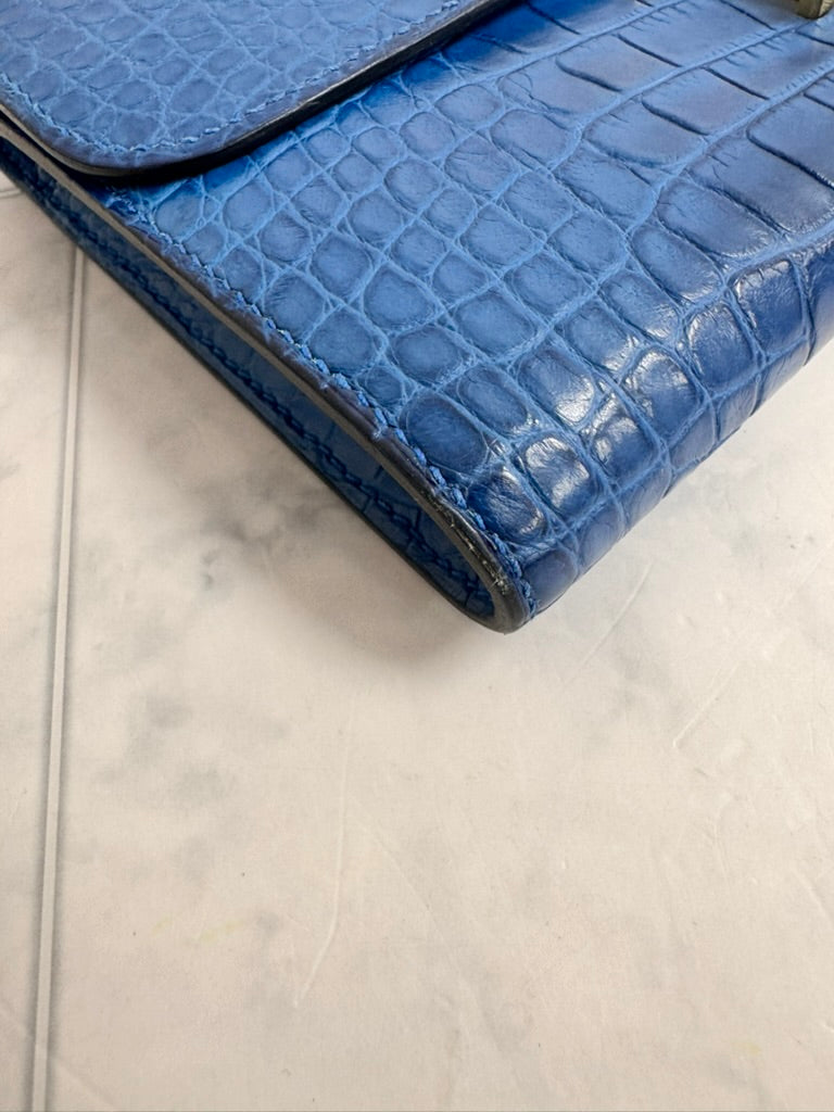 Hermes Blue Alligator Constance To Go Wallet