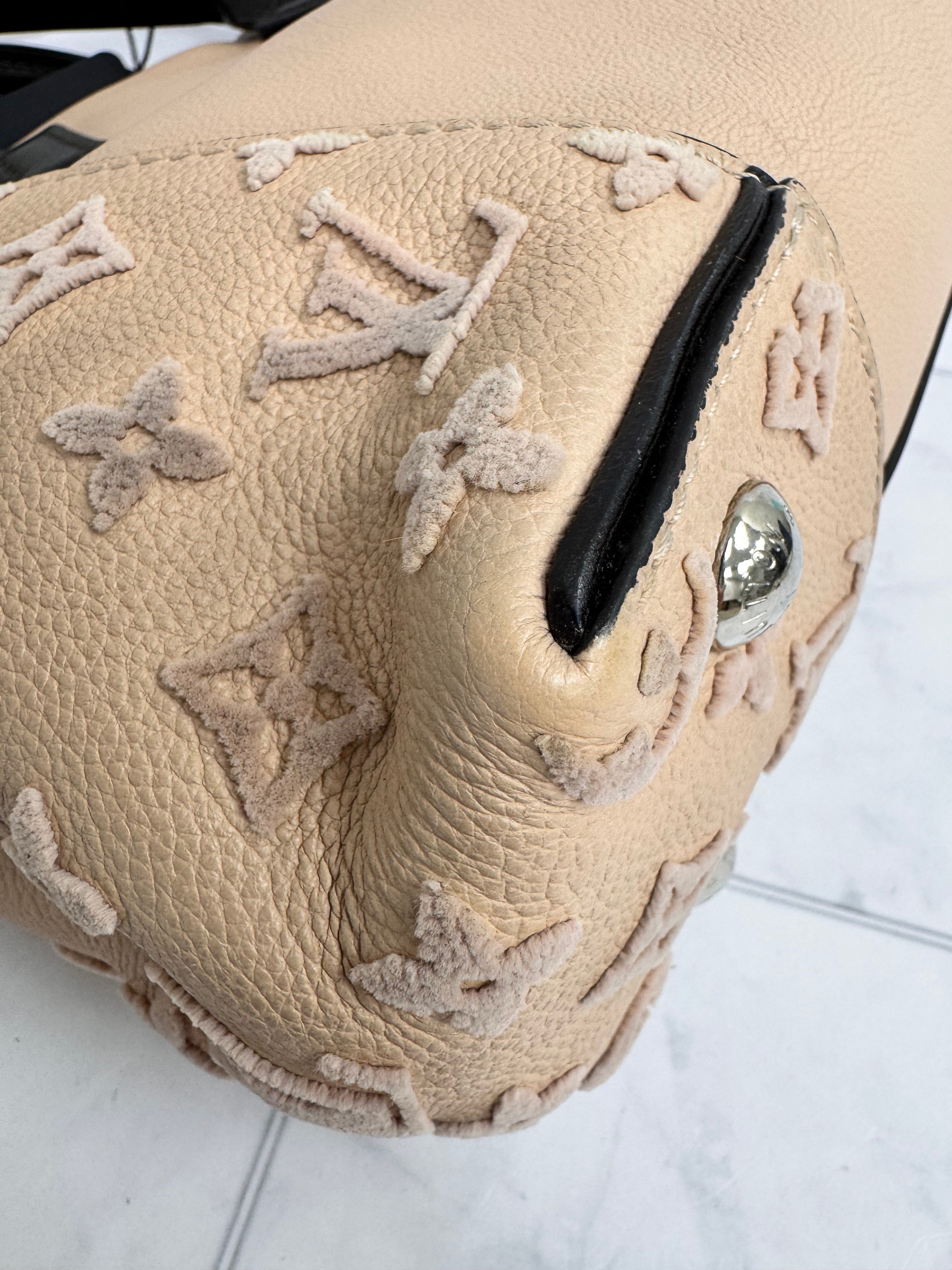 Louis Vuitton Pink Grained Leather W Tote BB
