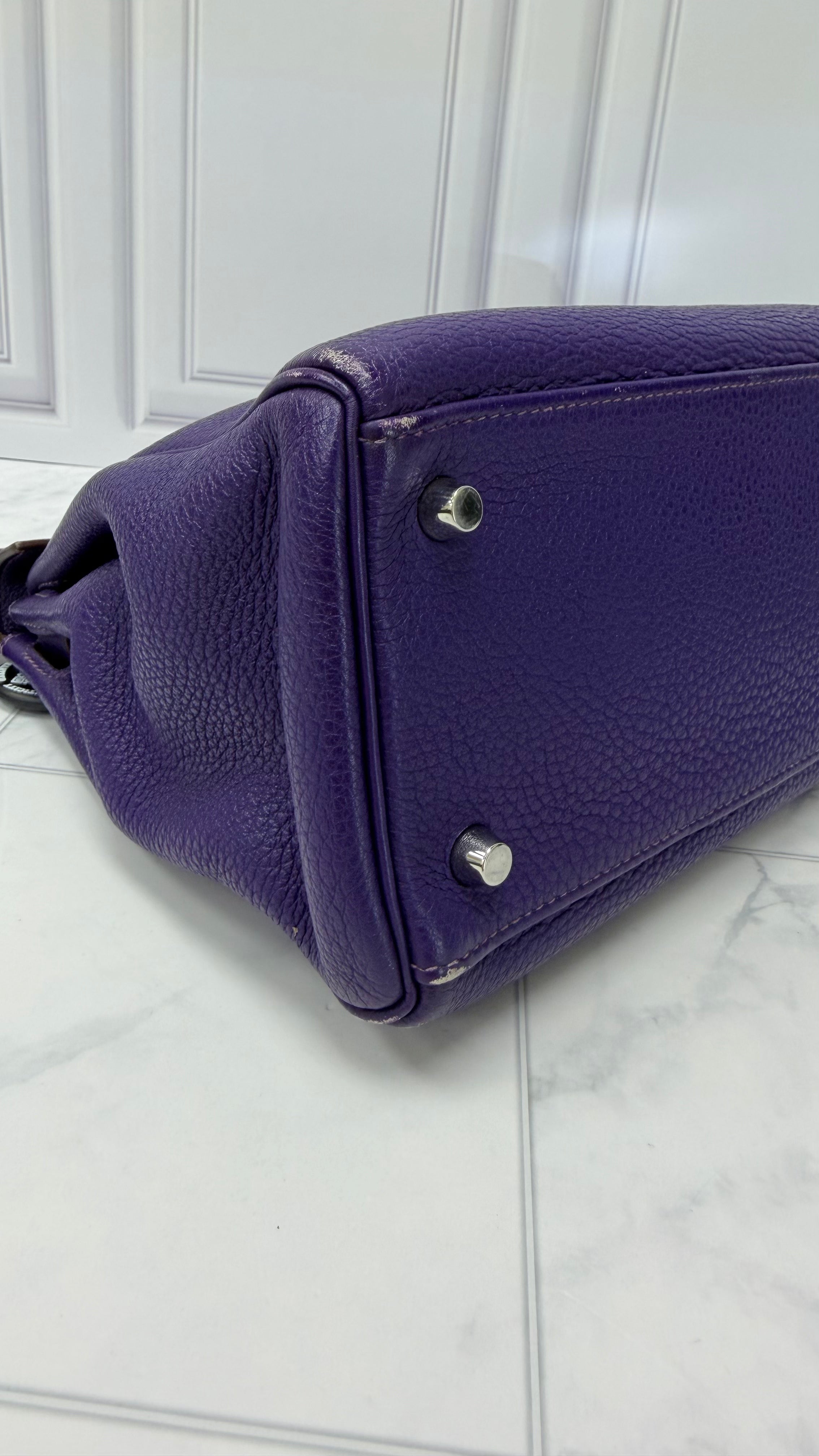 *DONS PRE DROP* Hermes Purple Togo Leather Kelly 28 Handbag