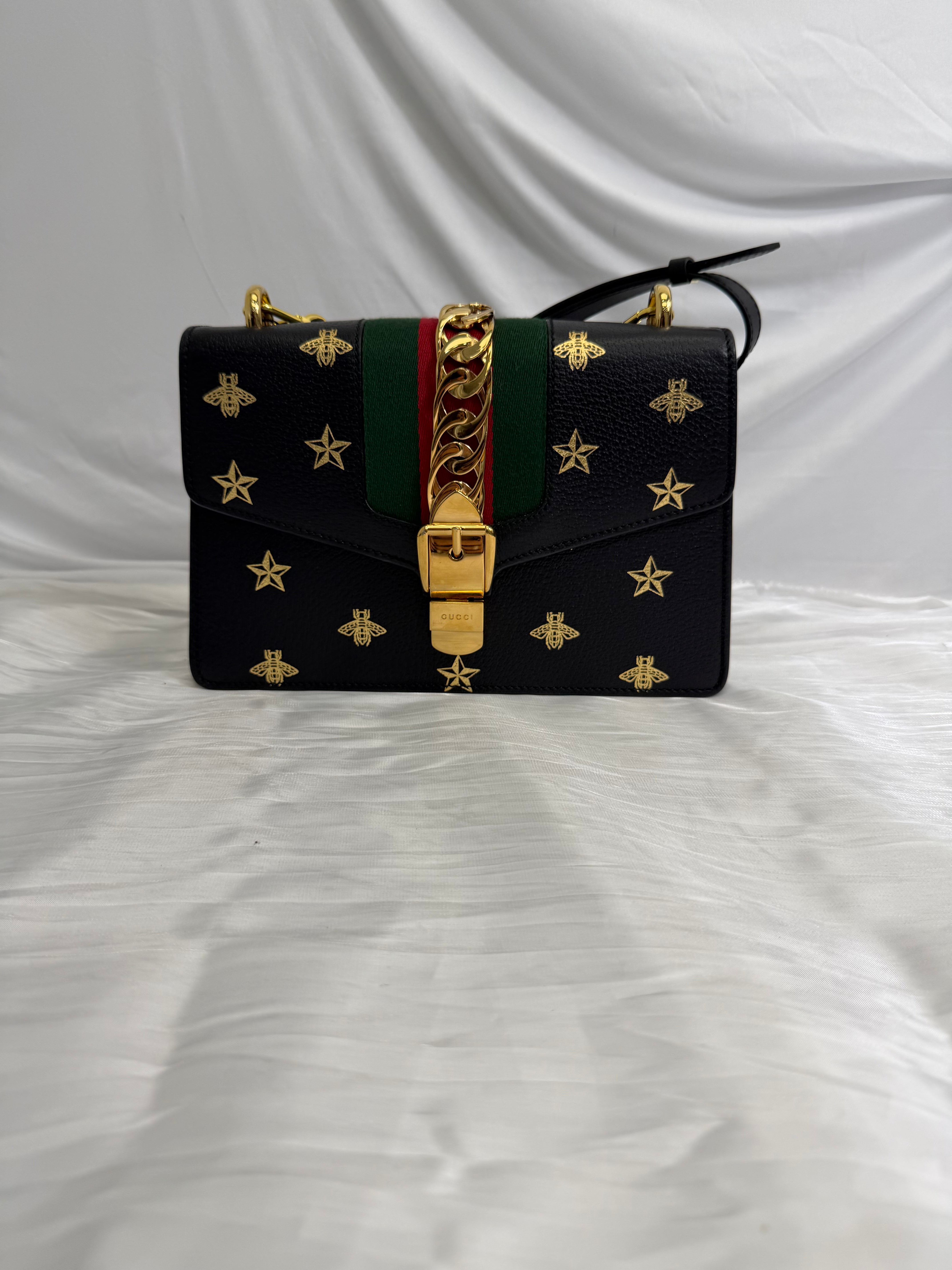 Gucci Black Calfskin Mini Sylvie Bag