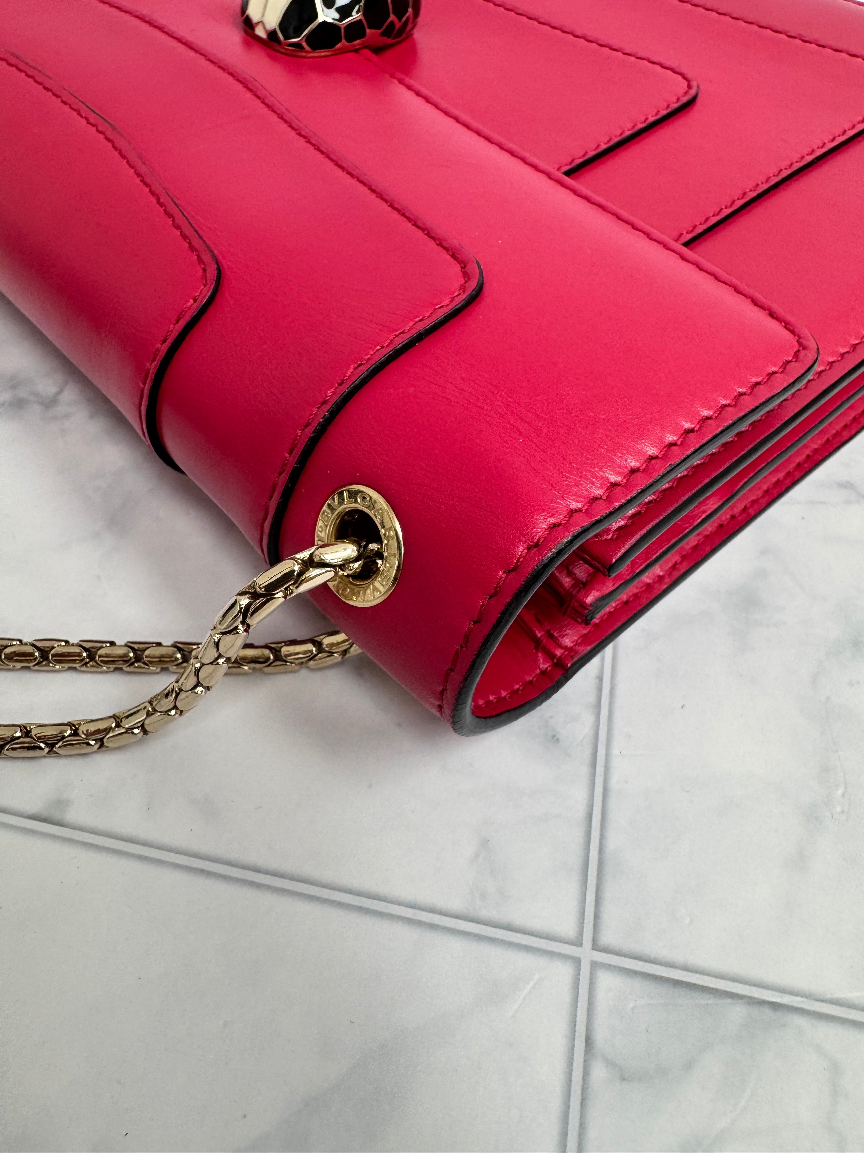 *DONS DROP* Bvlgari Pink Leather Medium Serpenti Forever Shoulder Bag