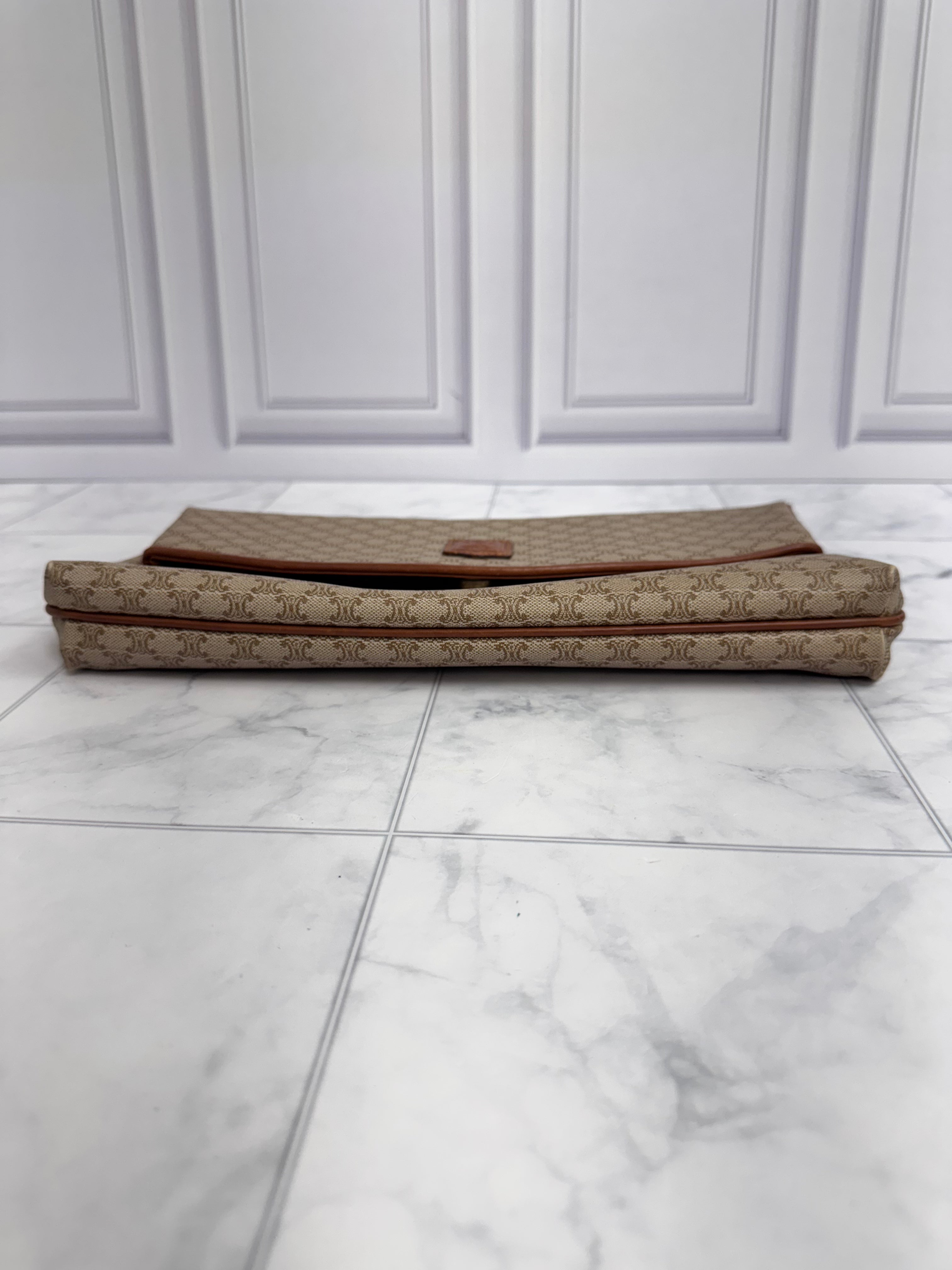 Celine Macadam Coated Canvas Clutch Bag