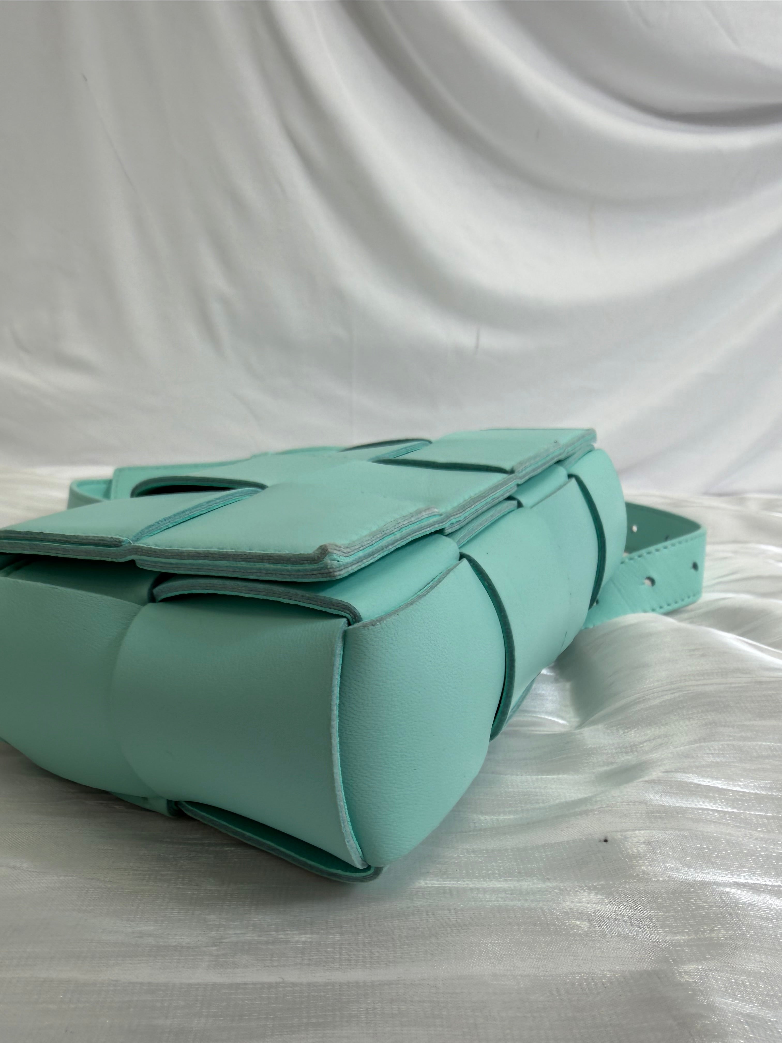 Bottega Veneta Teal Leather Padded Cassette Bag