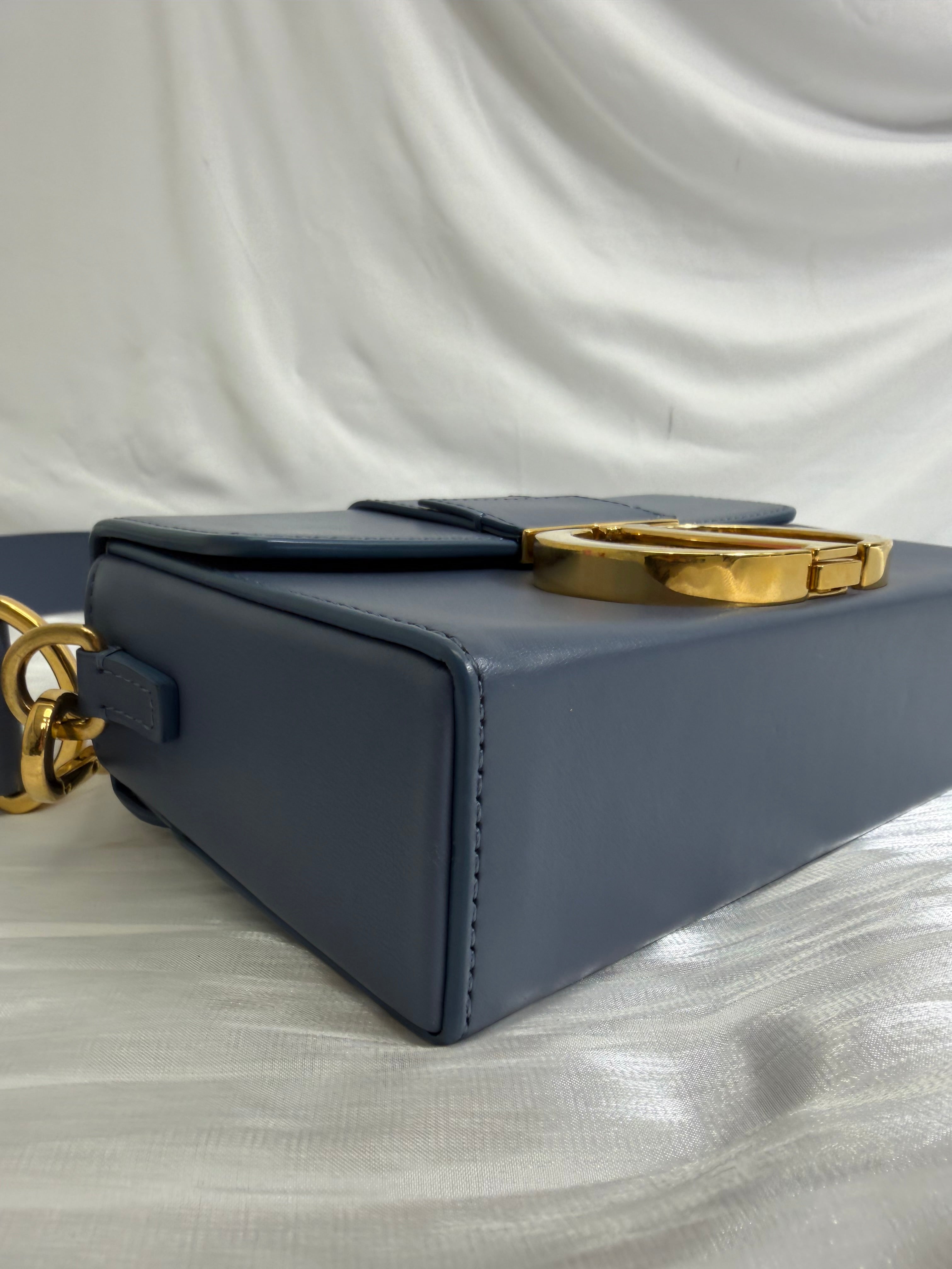 Christian Dior Blue Leather 30 Montaigne Box Bag