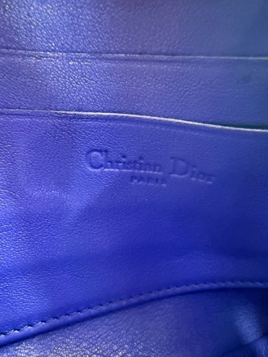 Christian Dior Navy Patent Leather Cannage Chain Crossbody Bag